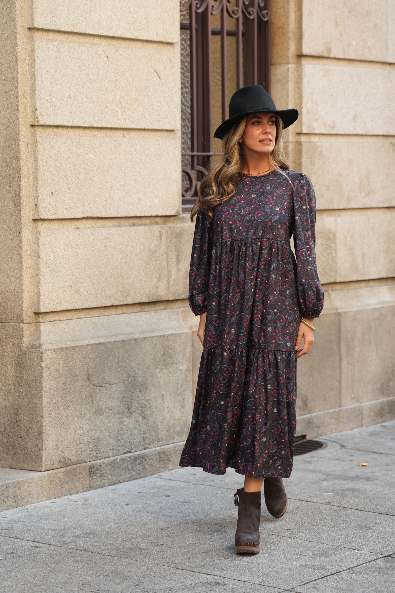 Vestido largo estampado