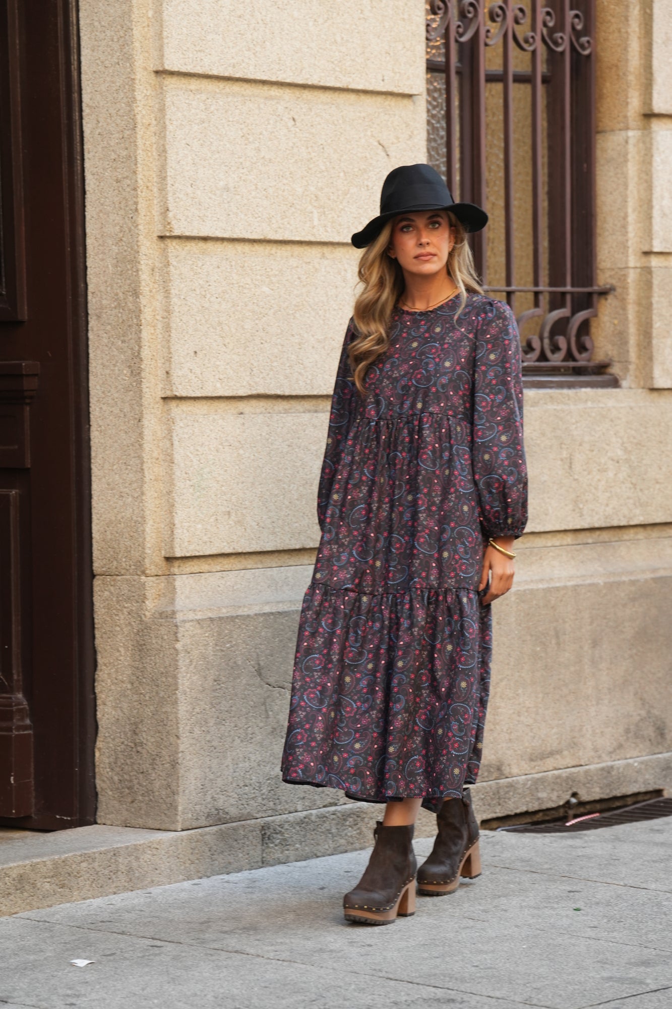 Vestido largo estampado