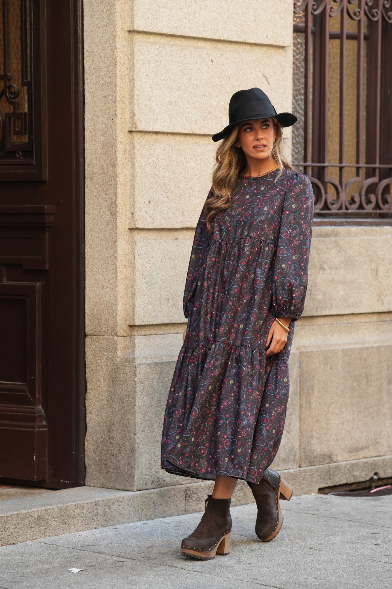 Vestido largo estampado