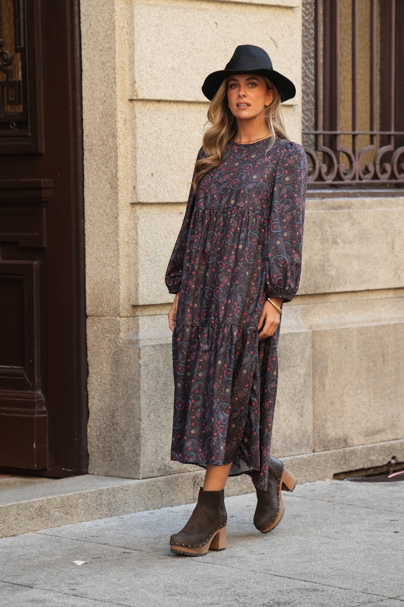 Vestido largo estampado