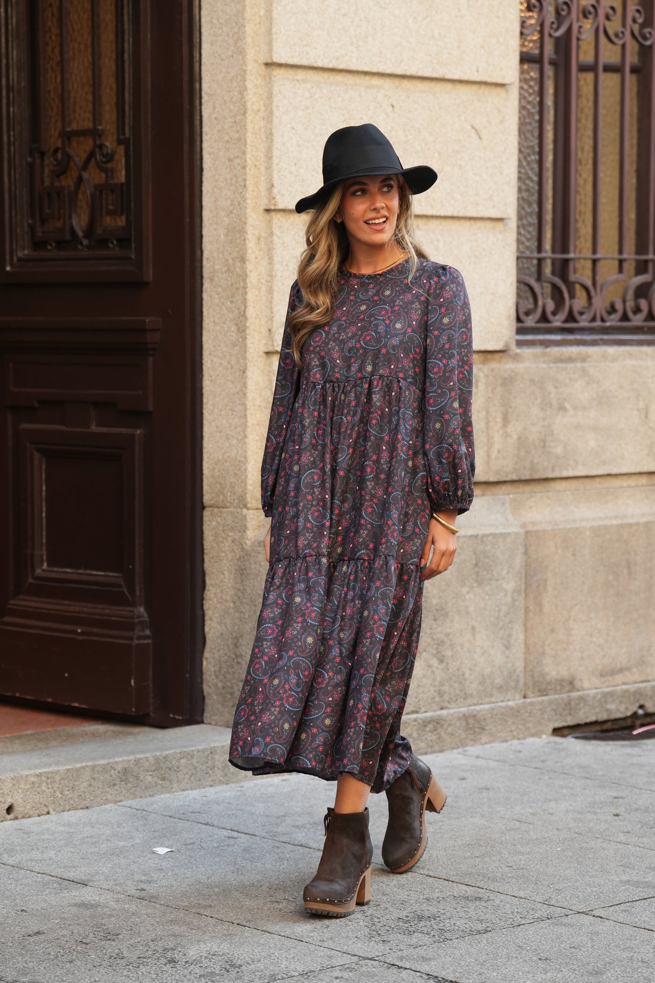 Vestido largo estampado