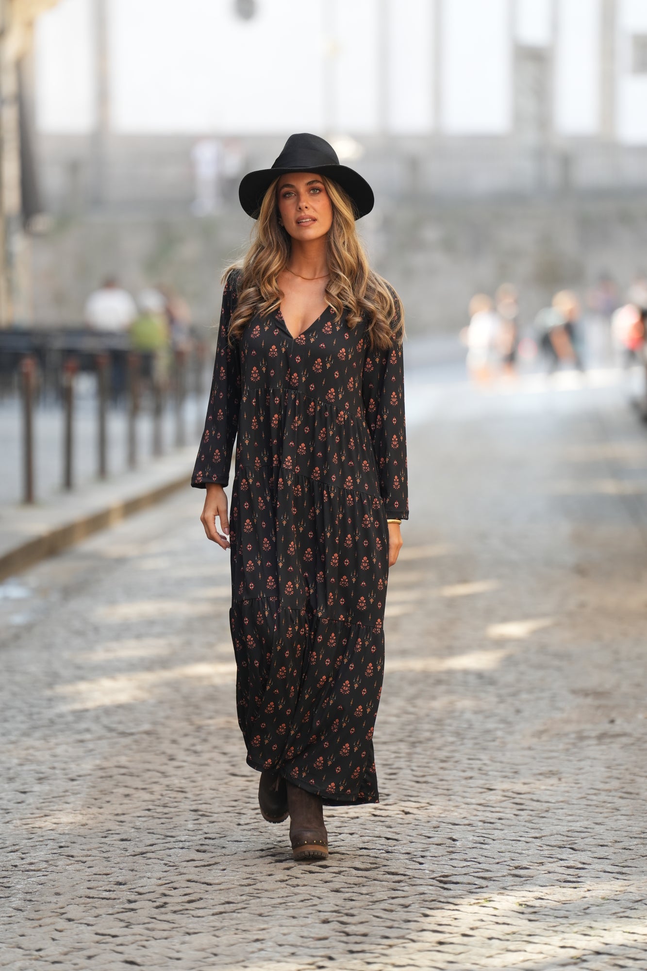 Vestido comprido estampado