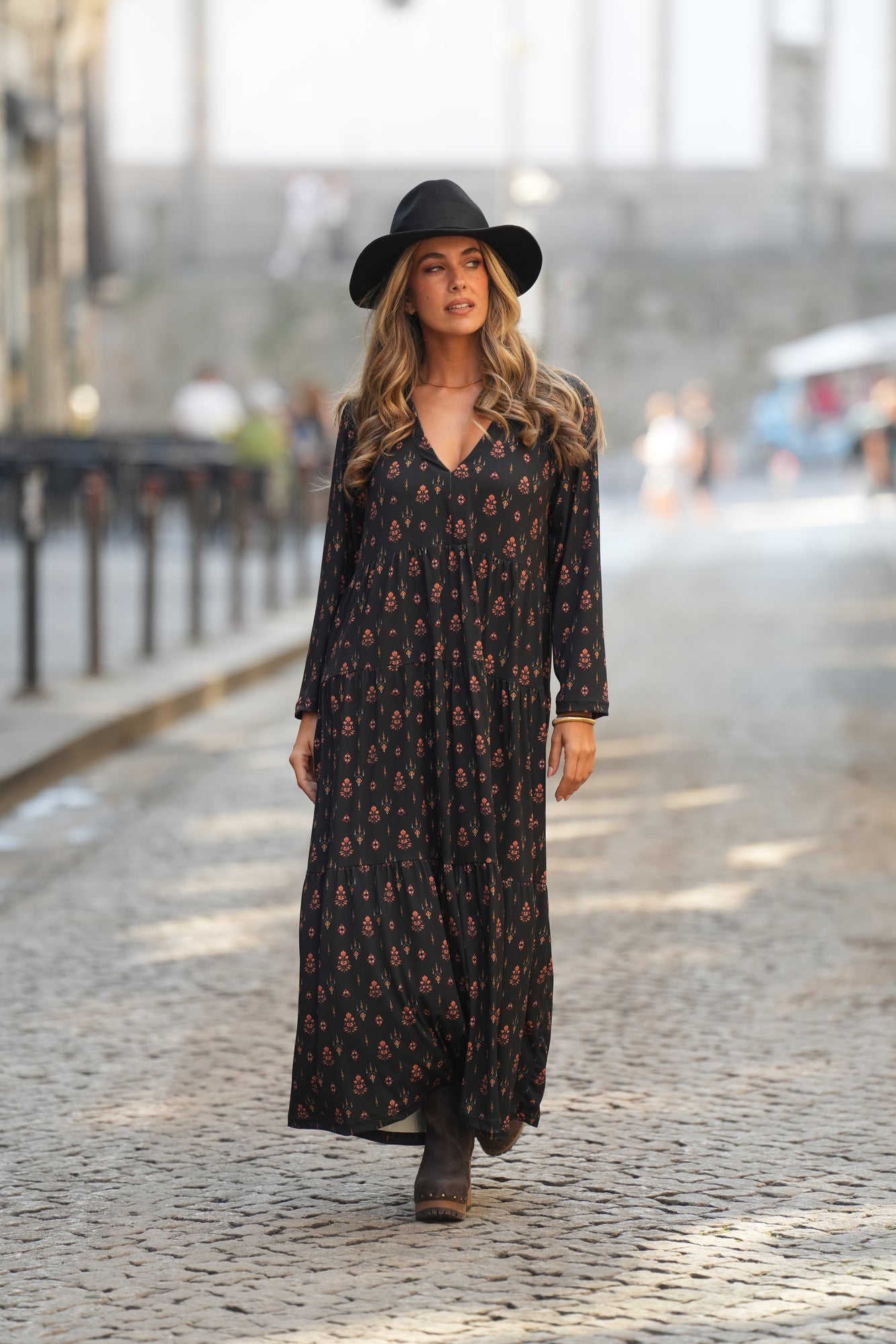 Vestido comprido estampado