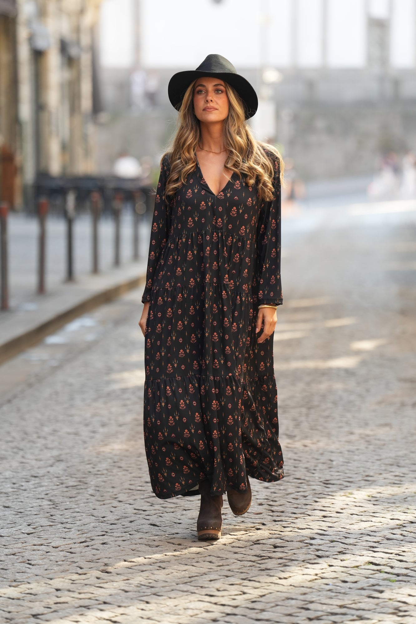 Vestido comprido estampado