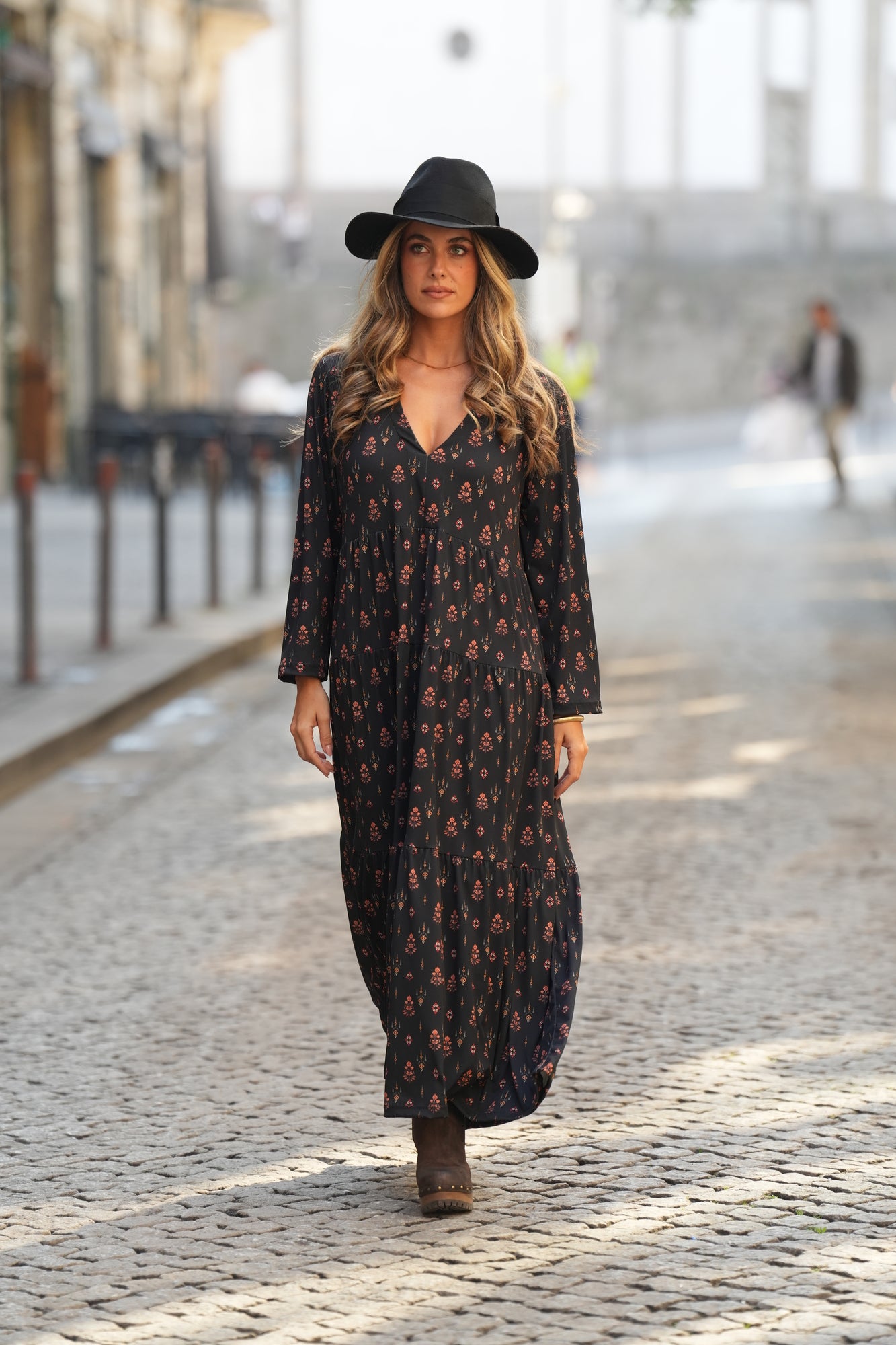 Vestido comprido estampado