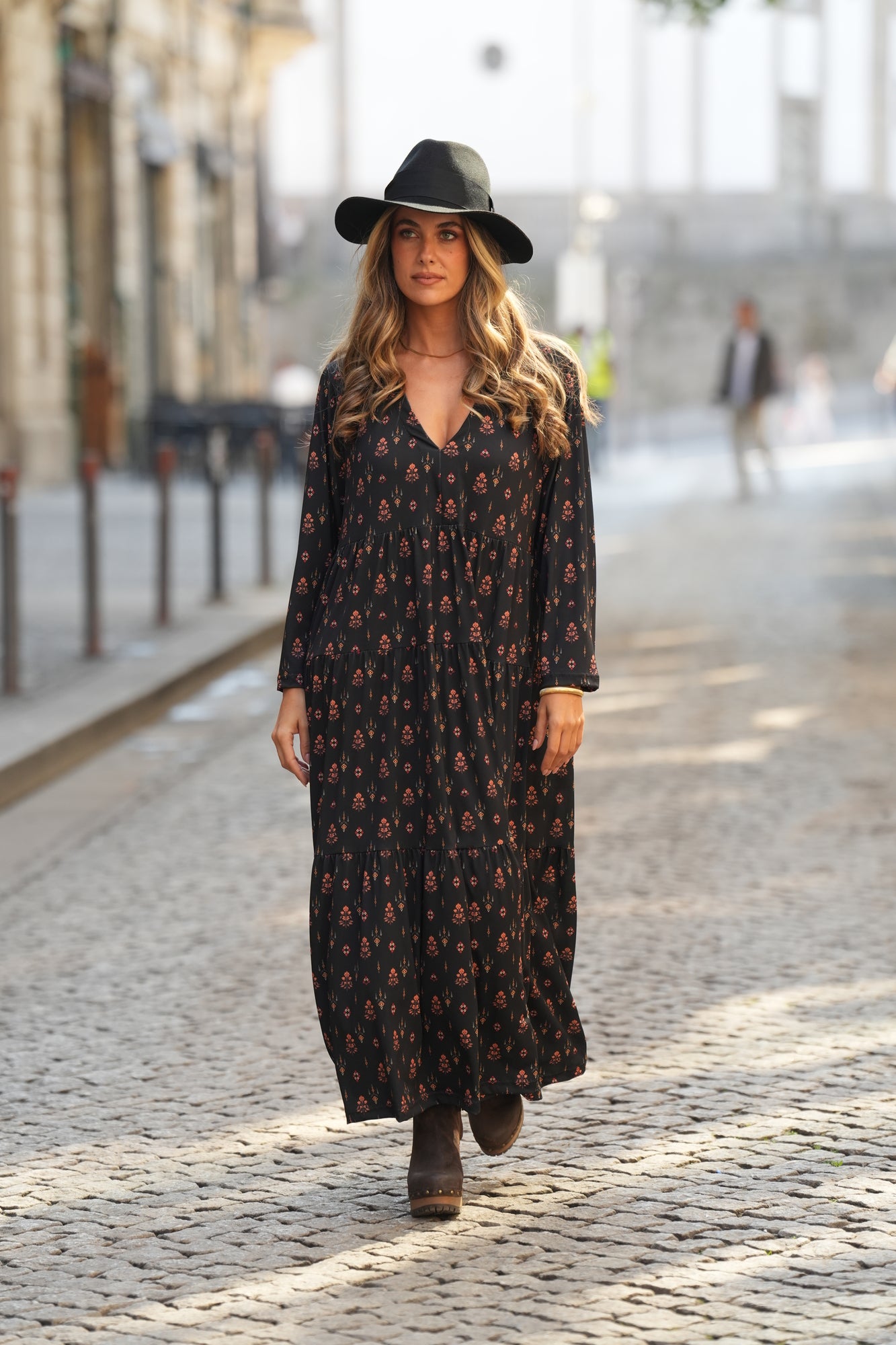 Vestido comprido estampado