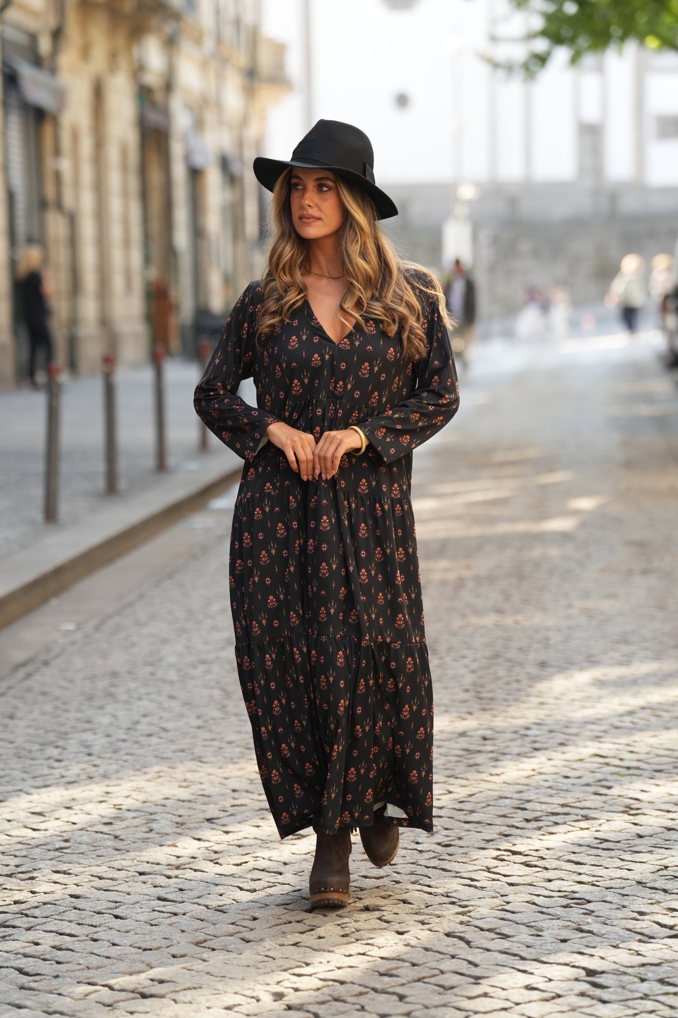 Vestido comprido estampado