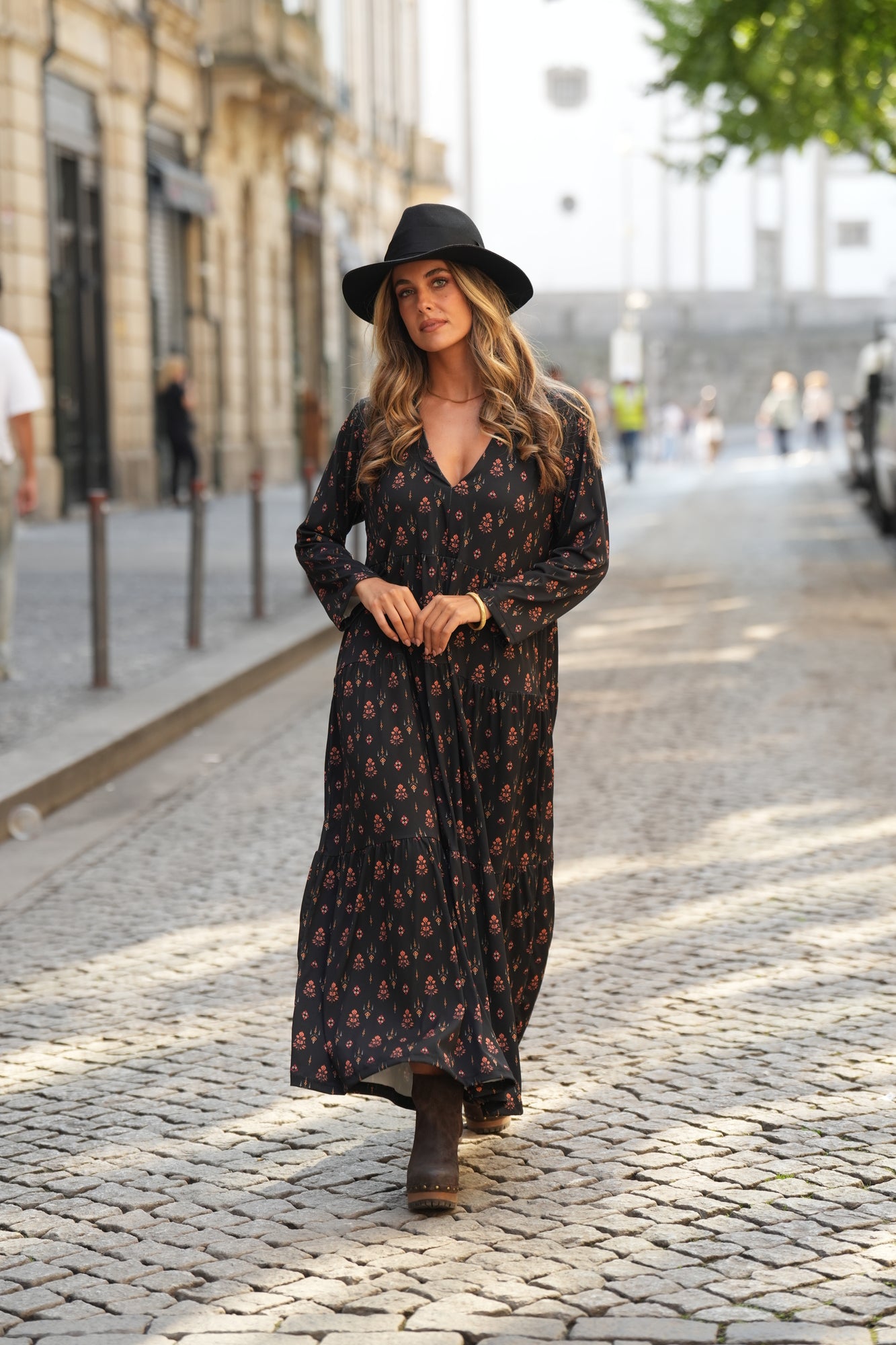 Vestido comprido estampado