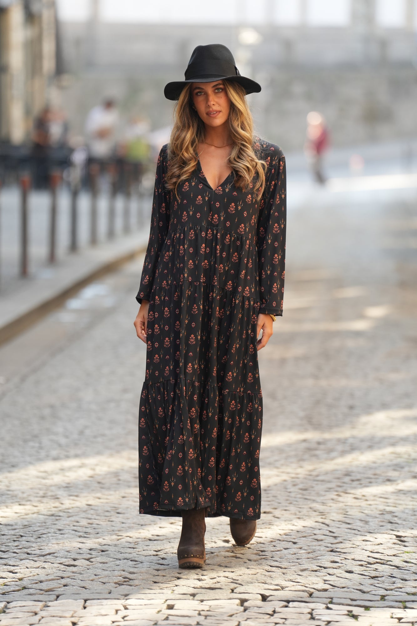 Vestido comprido estampado