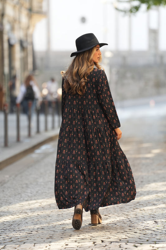 Vestido comprido estampado