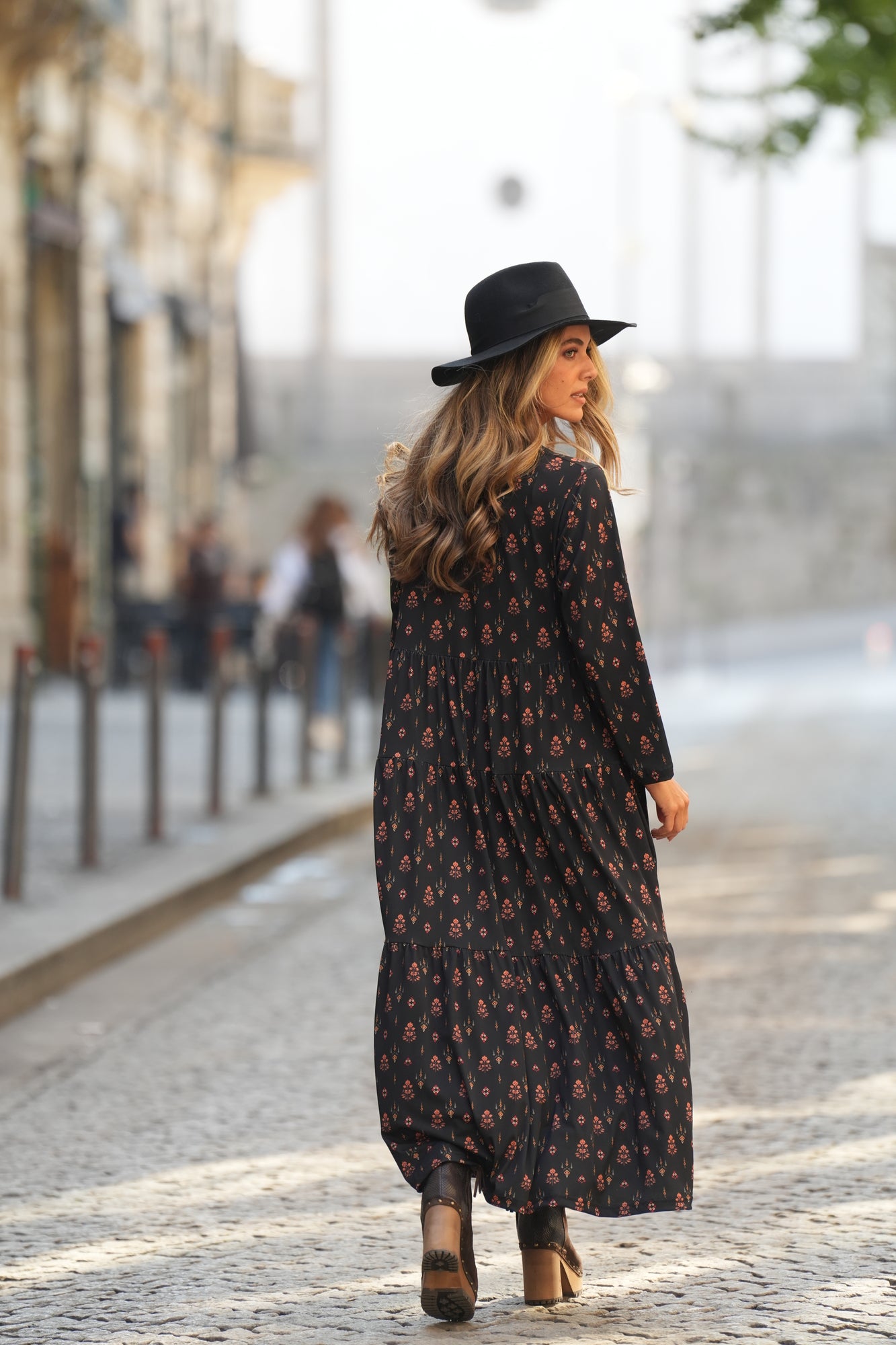 Vestido comprido estampado