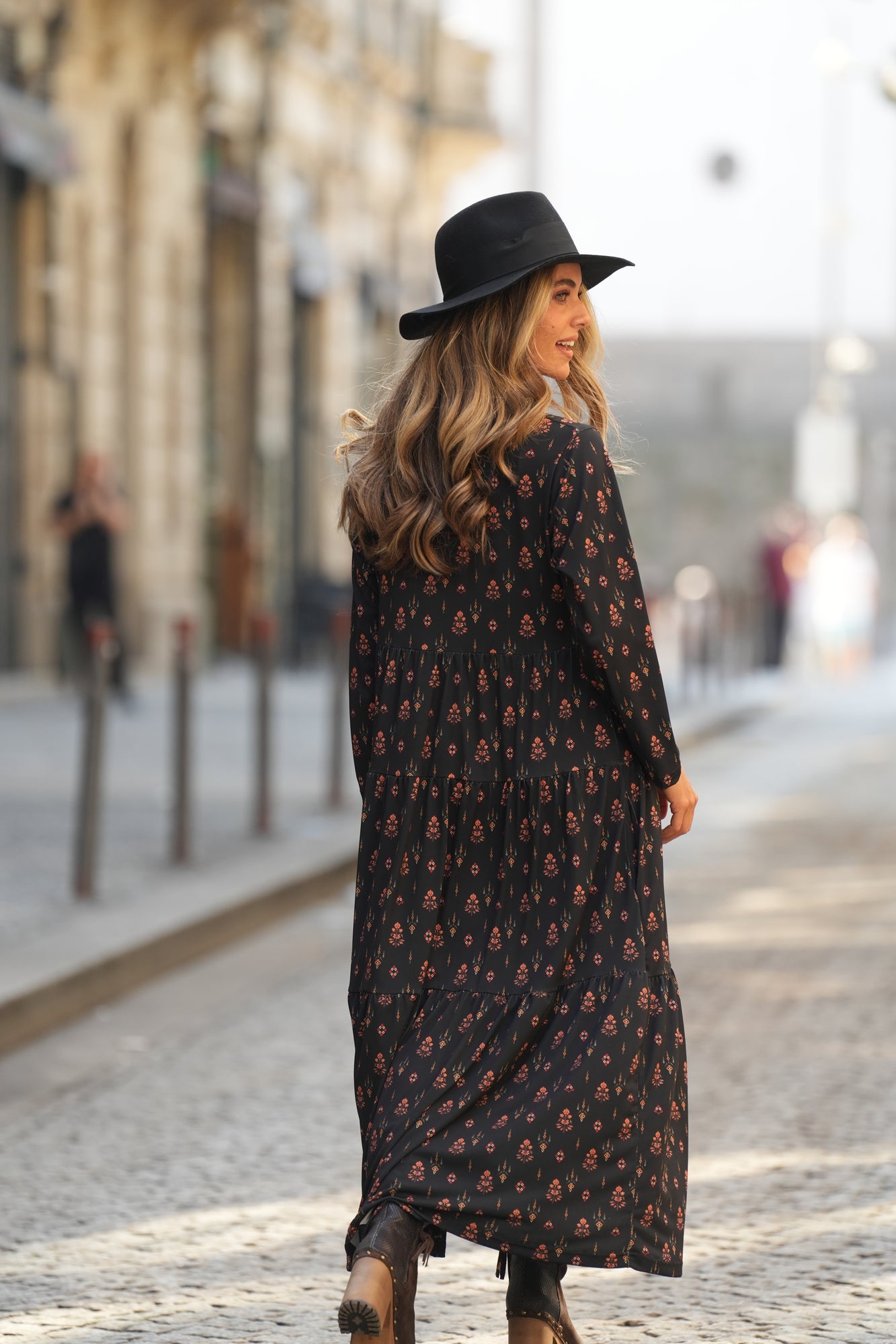 Vestido comprido estampado