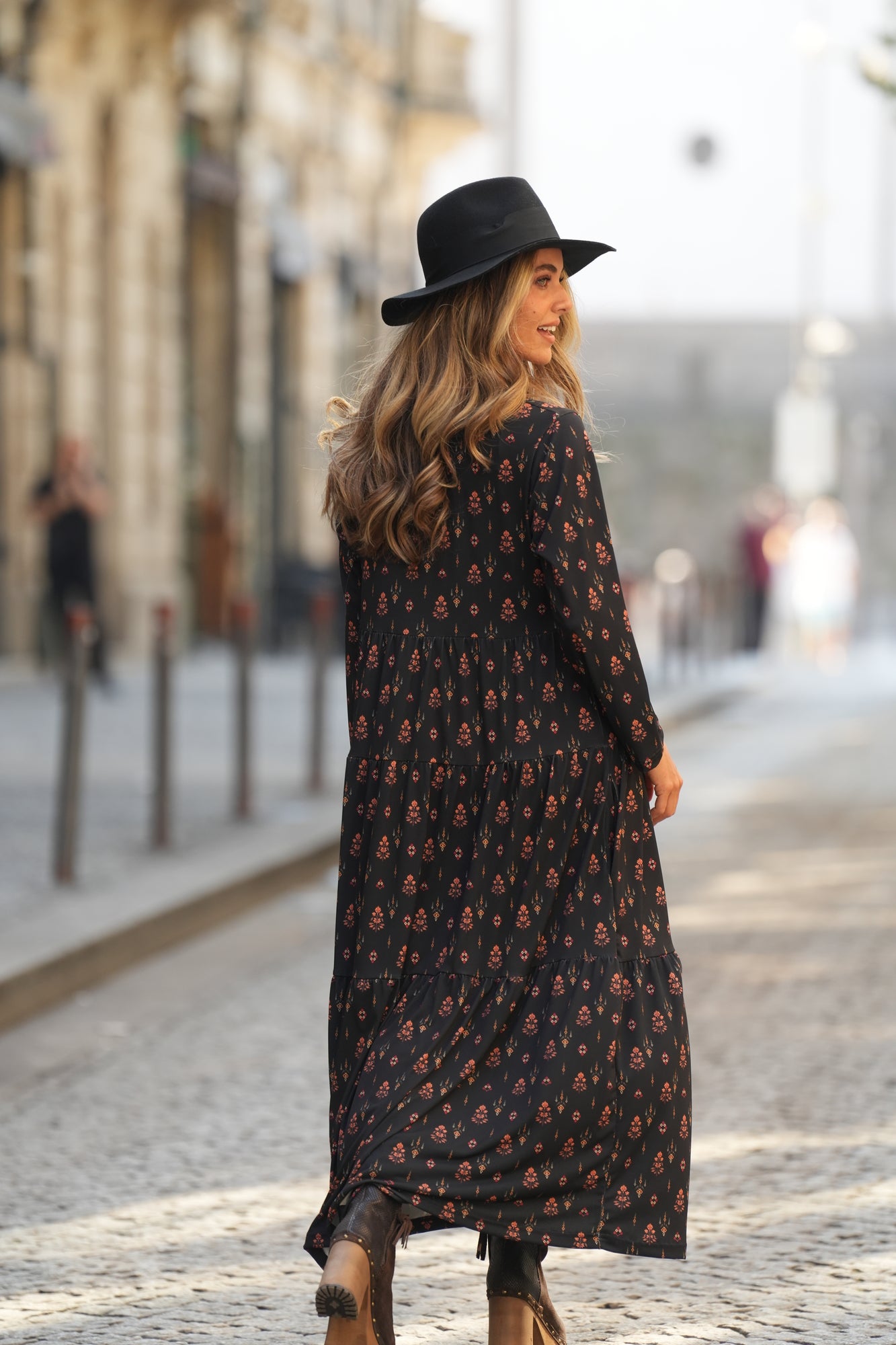 Vestido comprido estampado