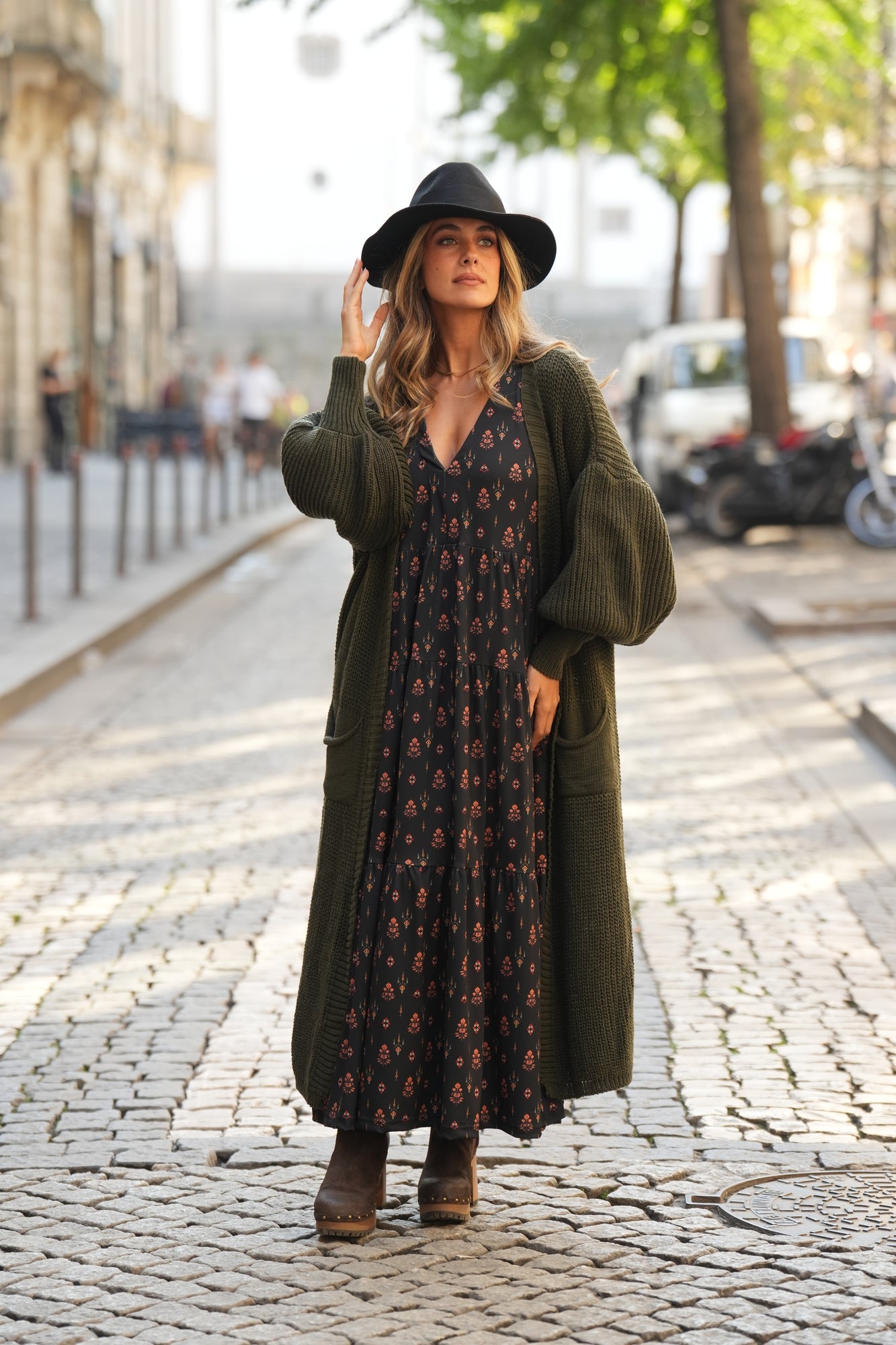 Vestido comprido estampado