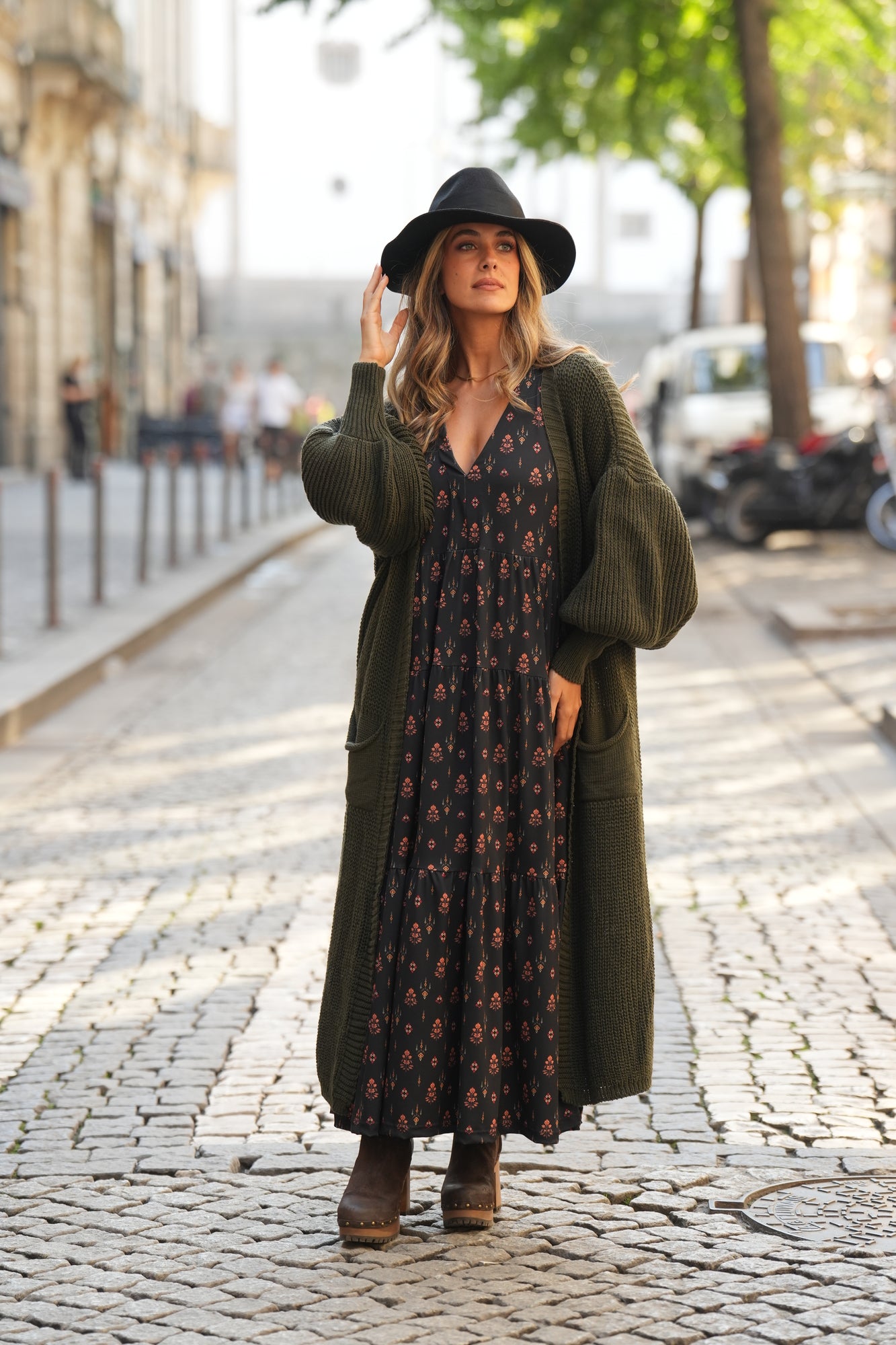 Vestido comprido estampado