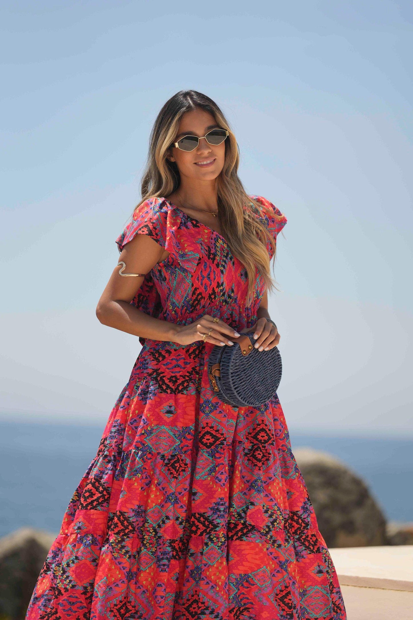 Vestido comprido estampado - BOHOME