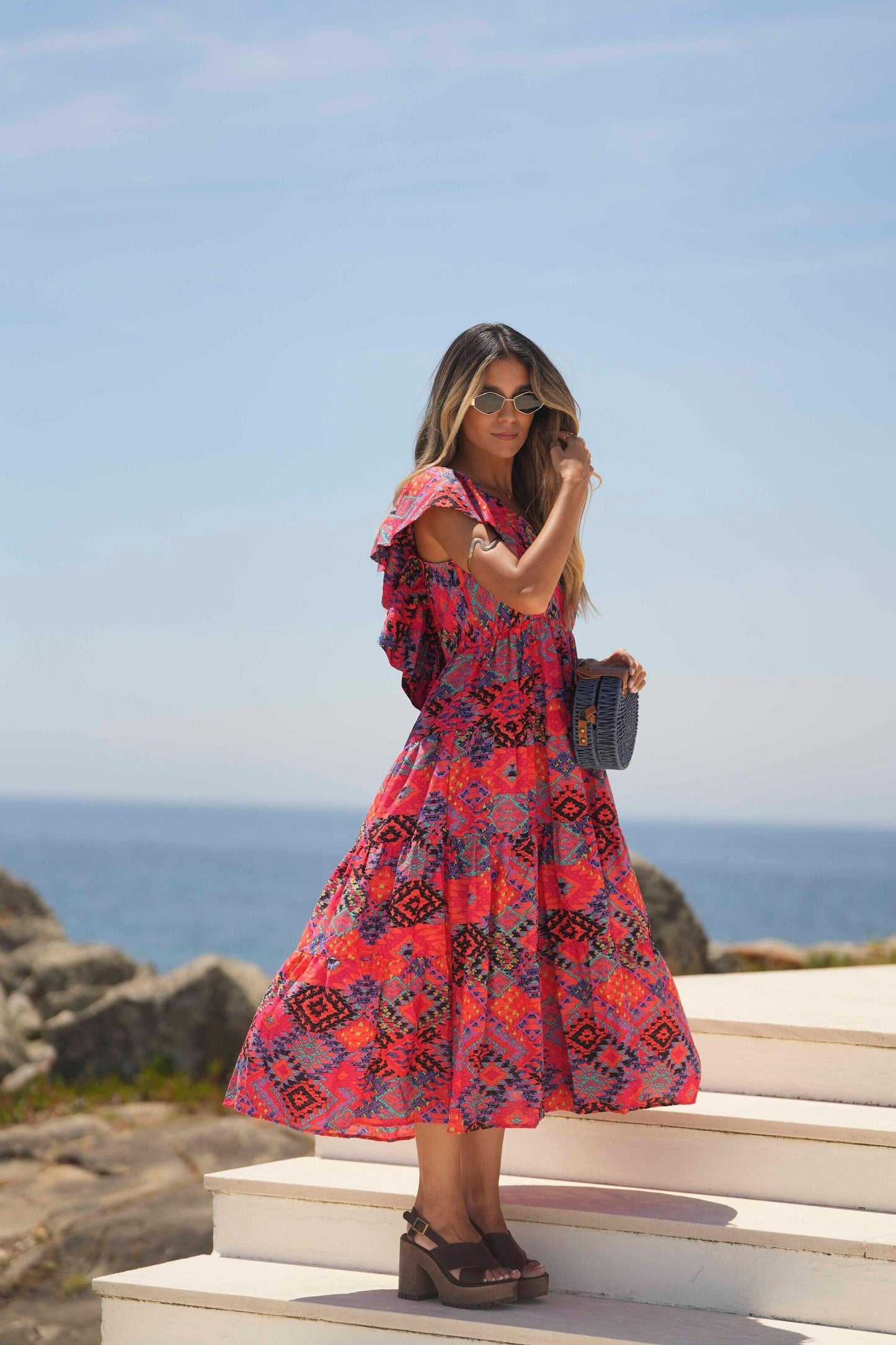 Vestido comprido estampado - BOHOME