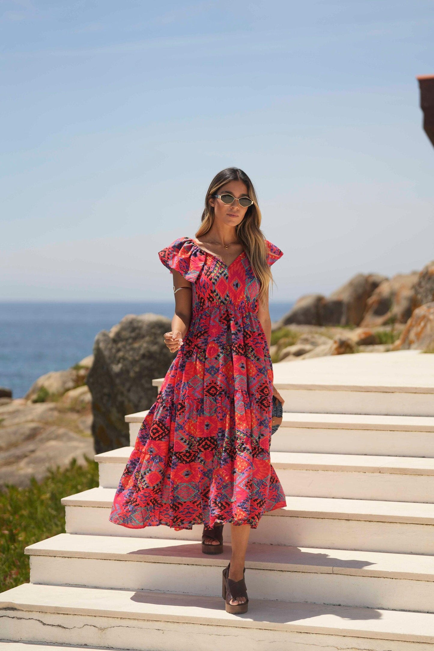 Vestido comprido estampado - BOHOME