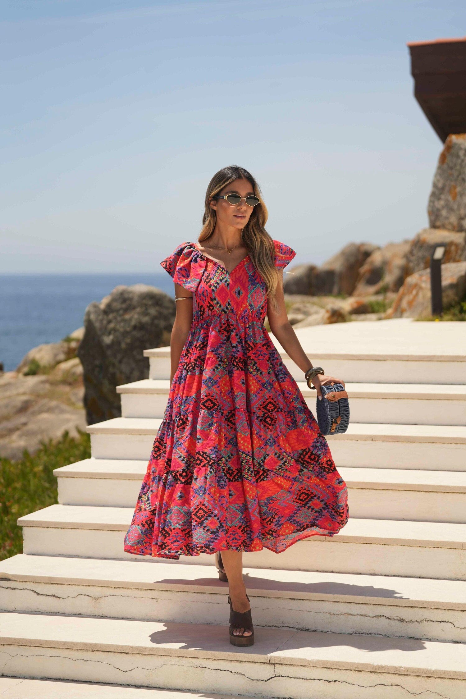Vestido comprido estampado - BOHOME