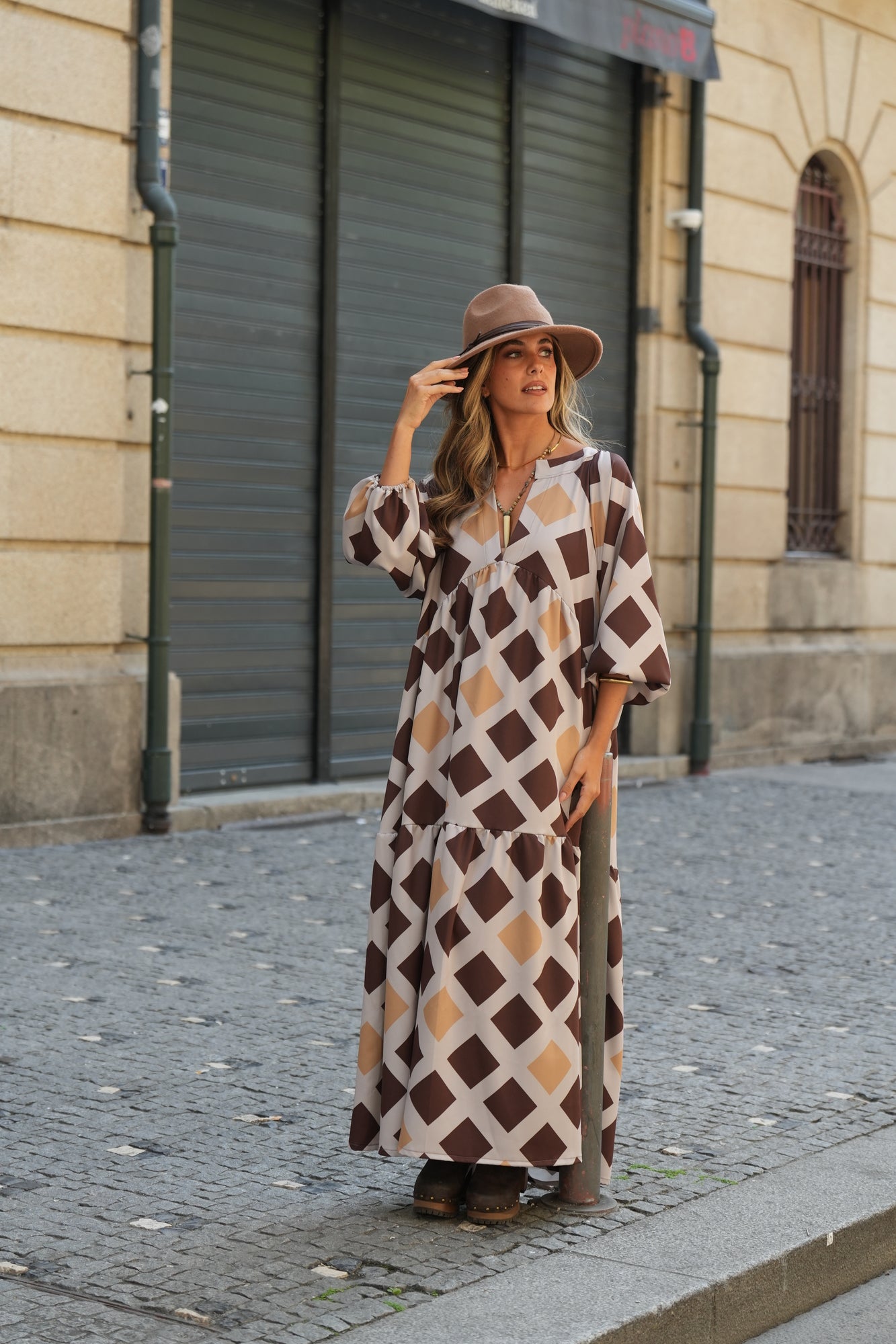 Vestido comprido estampado