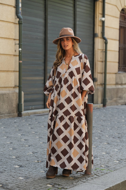 Vestido comprido estampado