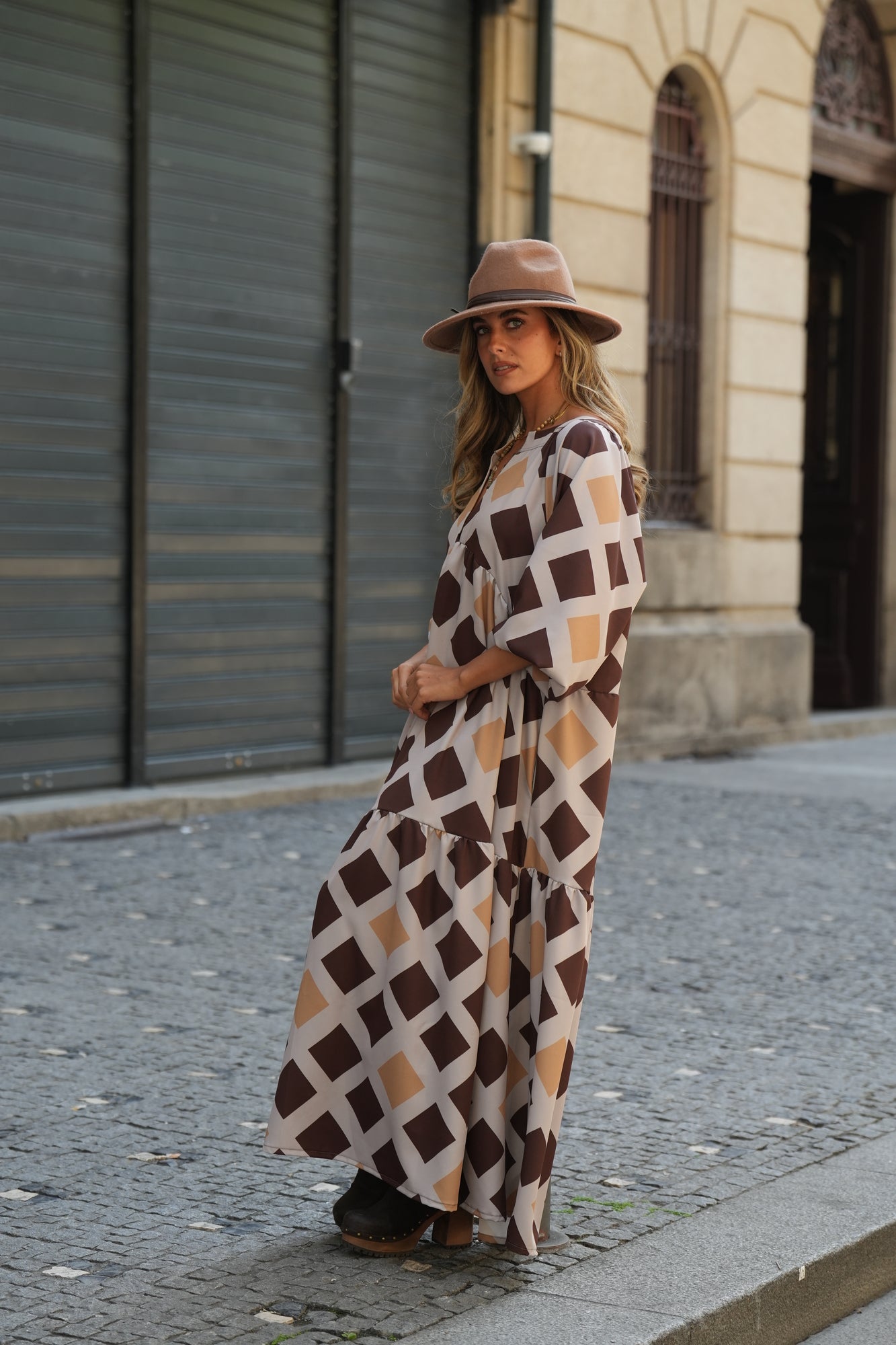 Vestido comprido estampado