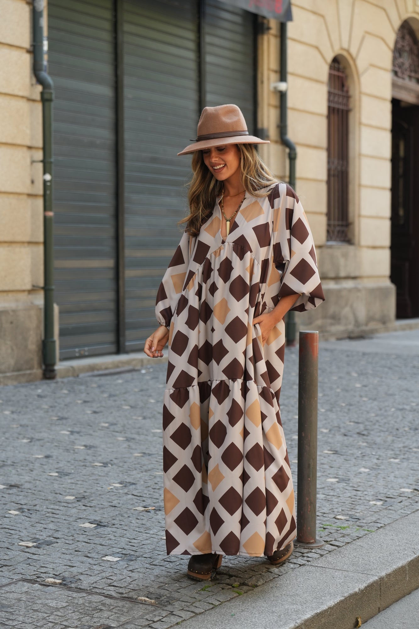 Vestido comprido estampado