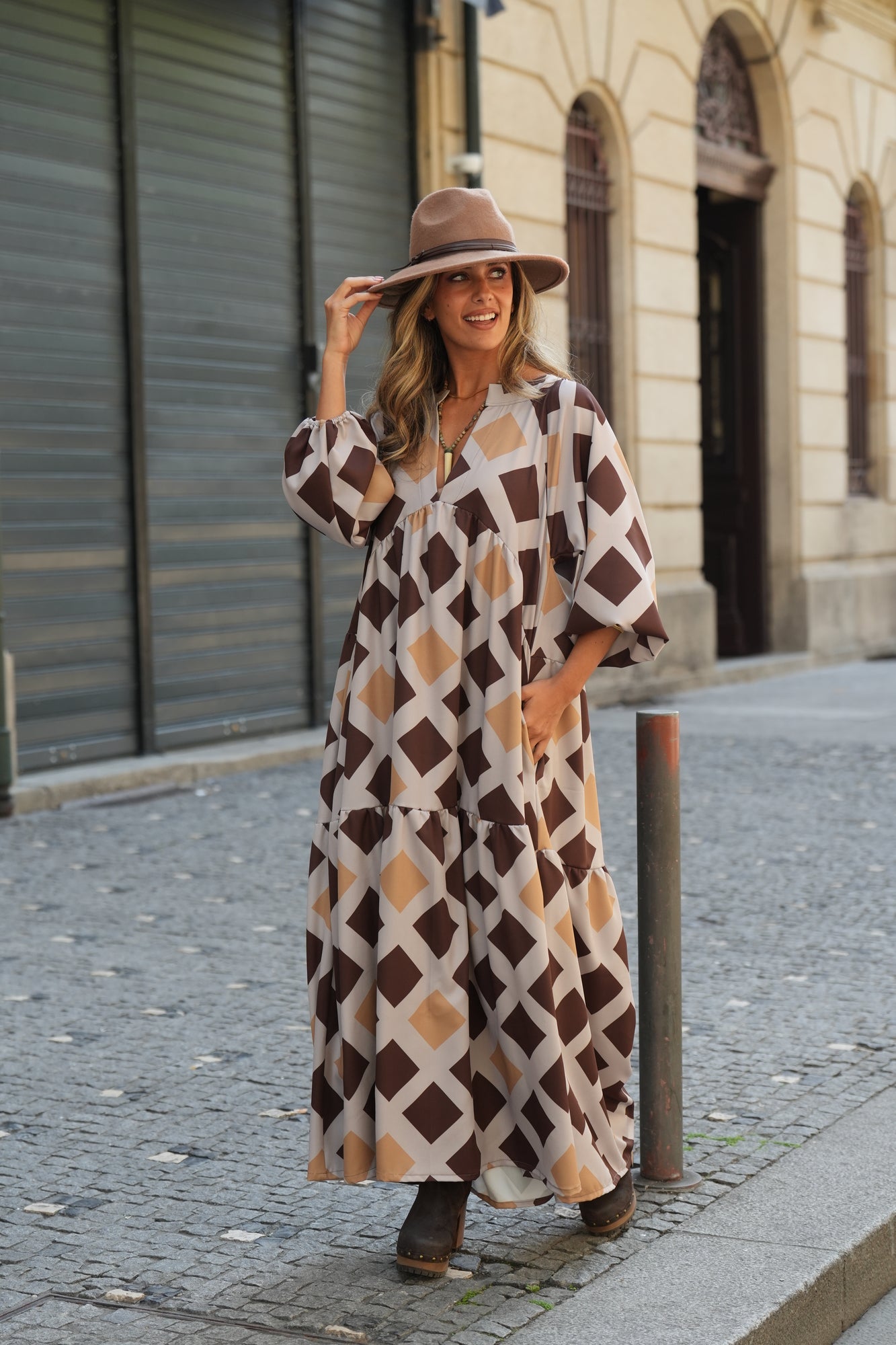 Vestido comprido estampado