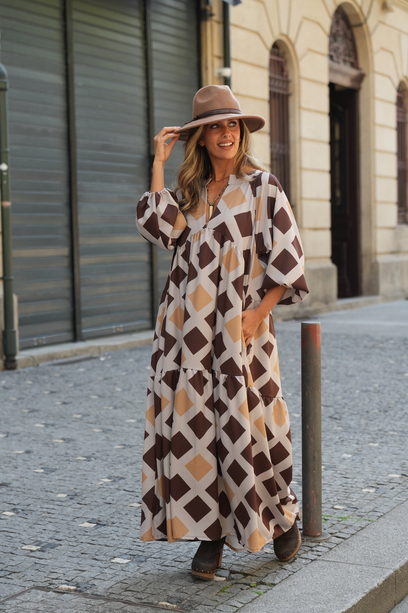 Vestido comprido estampado