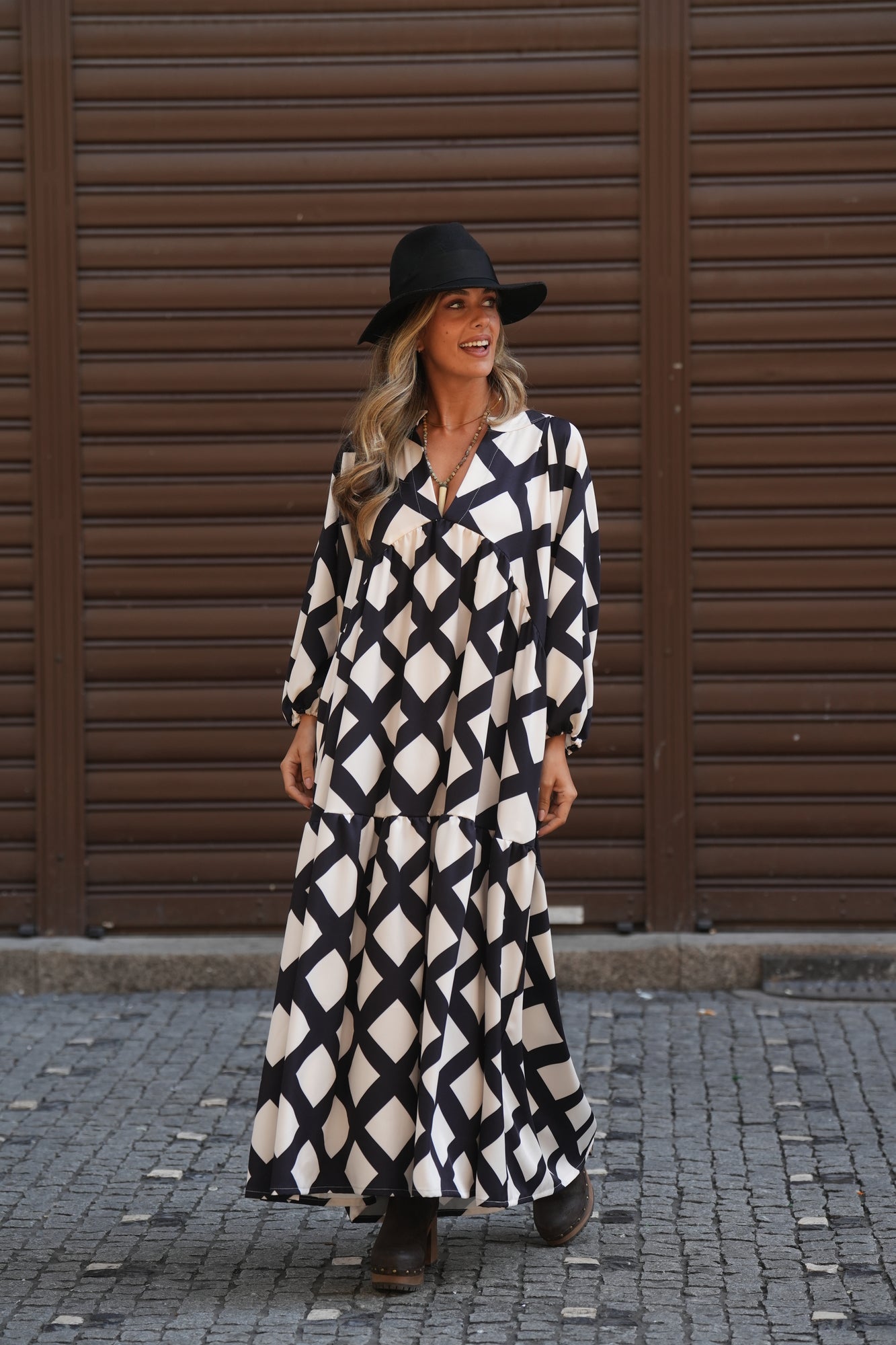 Vestido comprido estampado