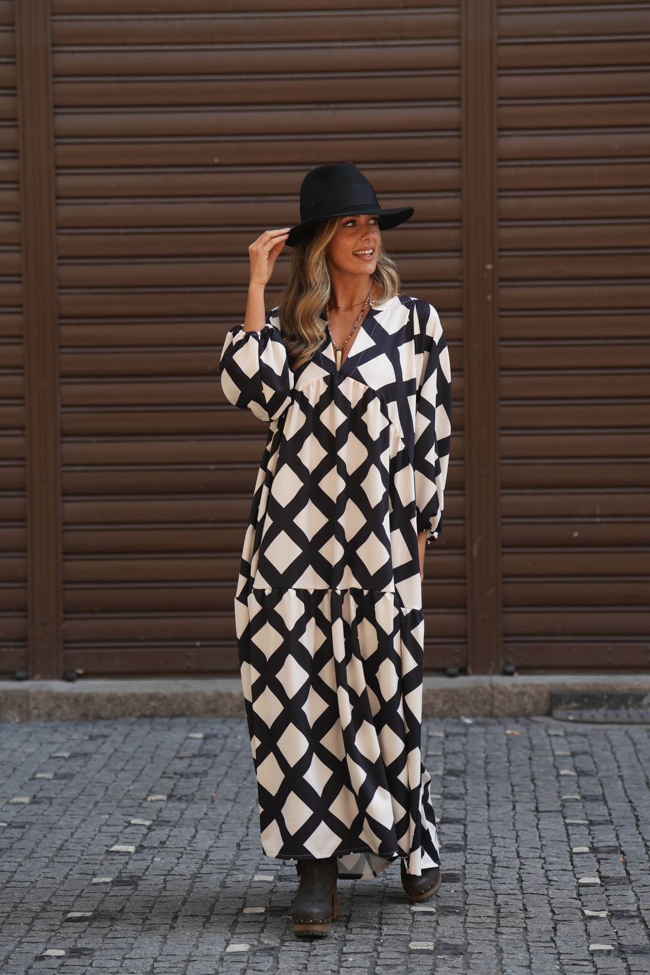 Vestido comprido estampado