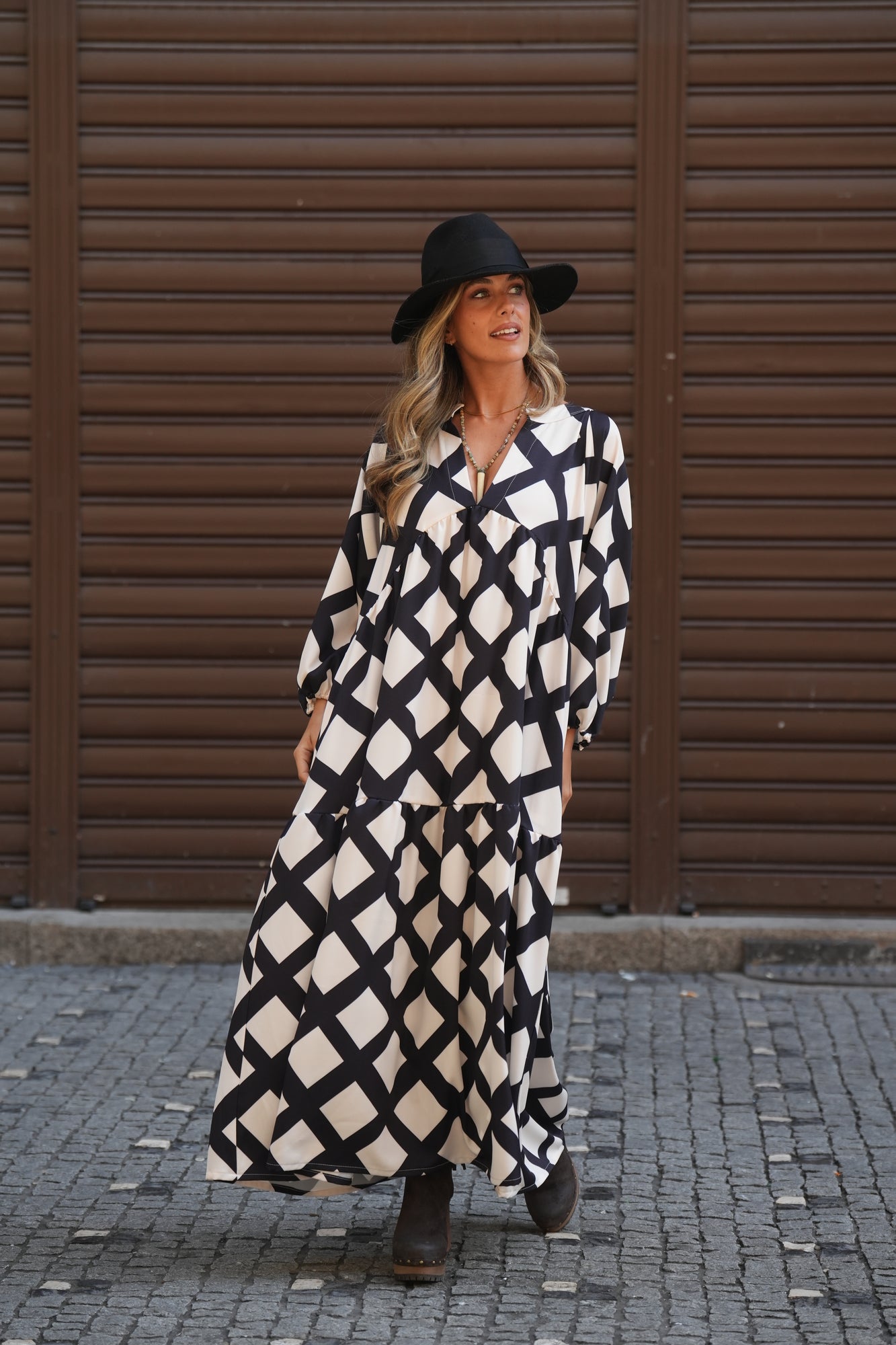 Vestido comprido estampado