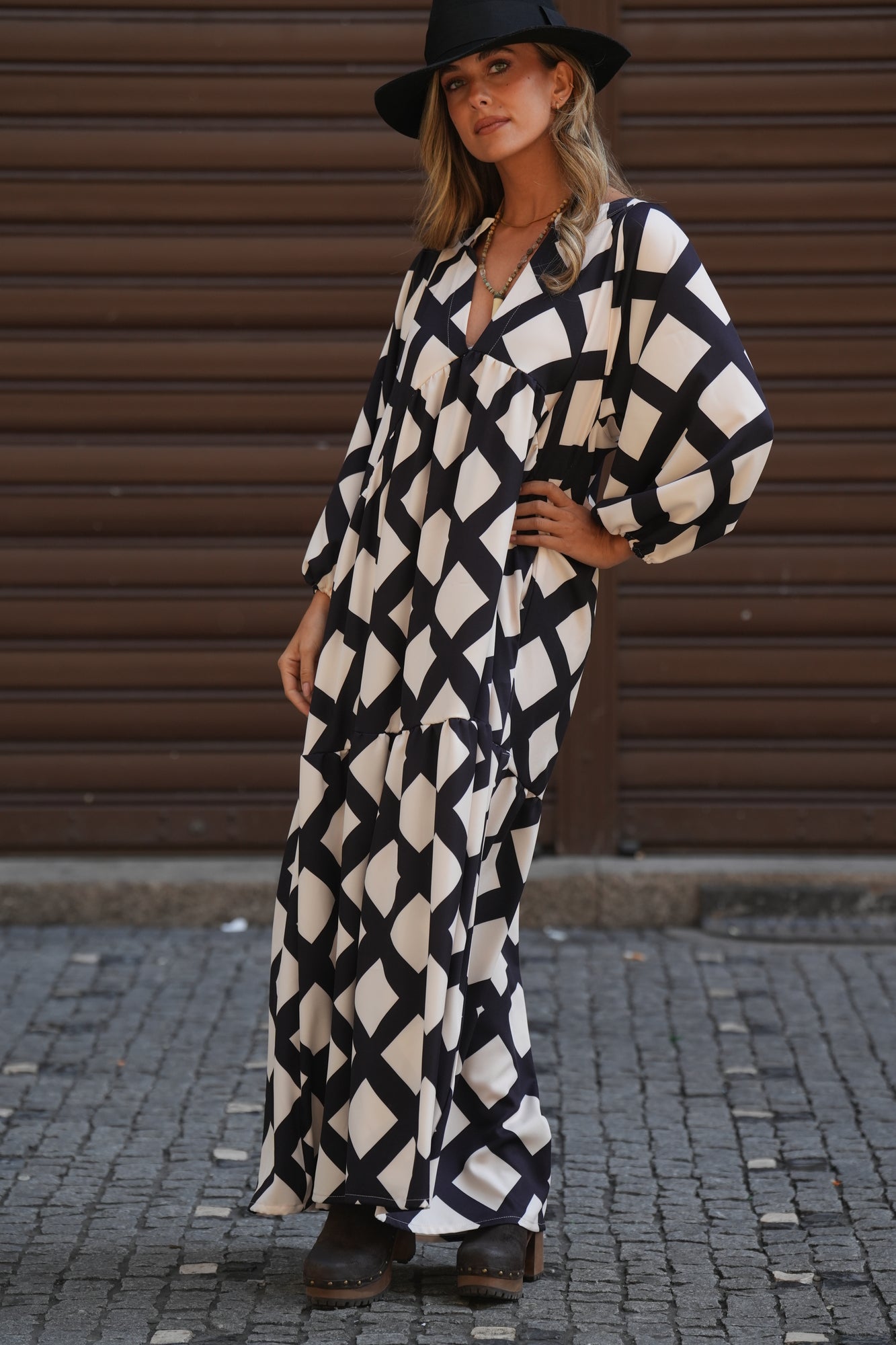 Vestido comprido estampado