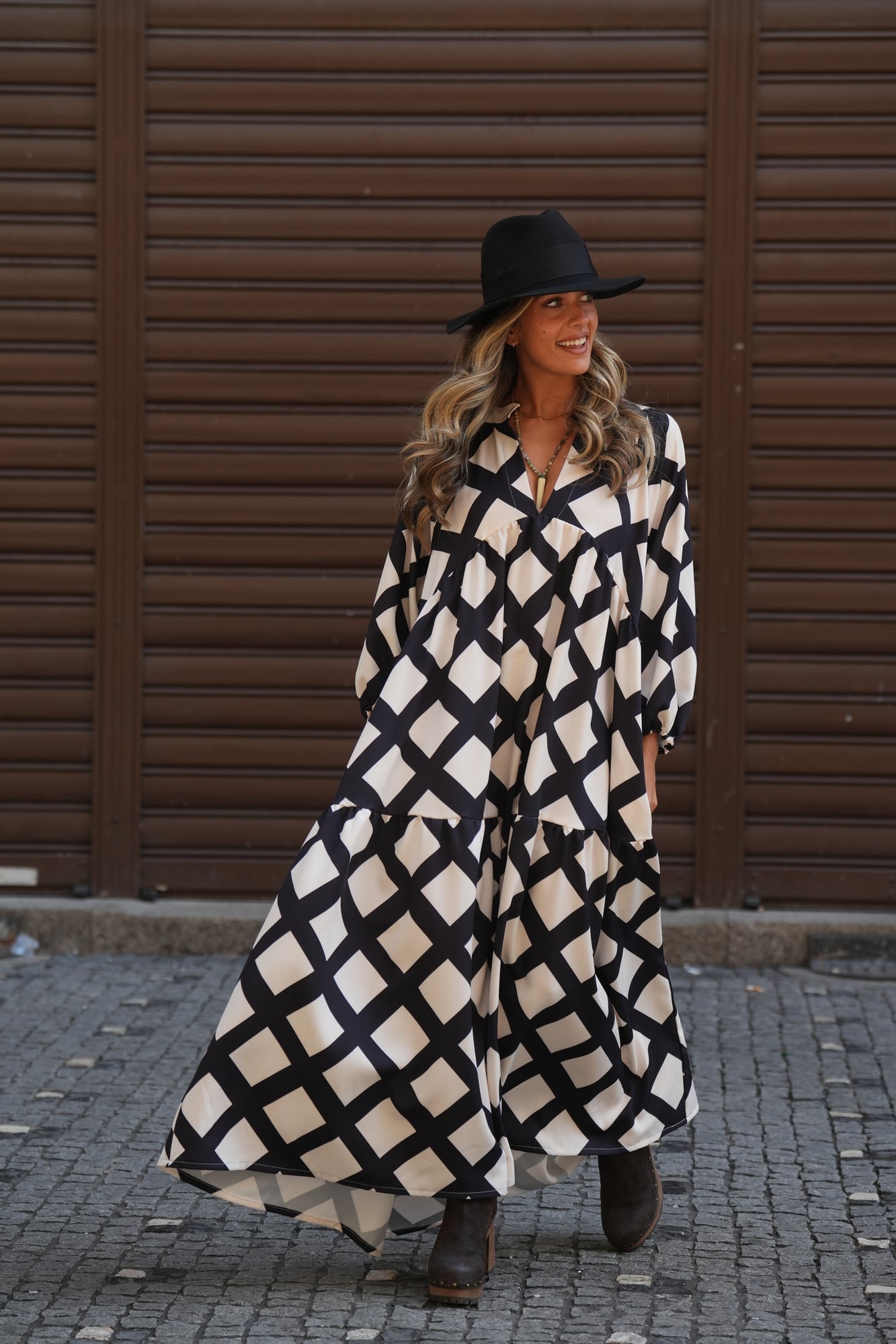 Vestido comprido estampado