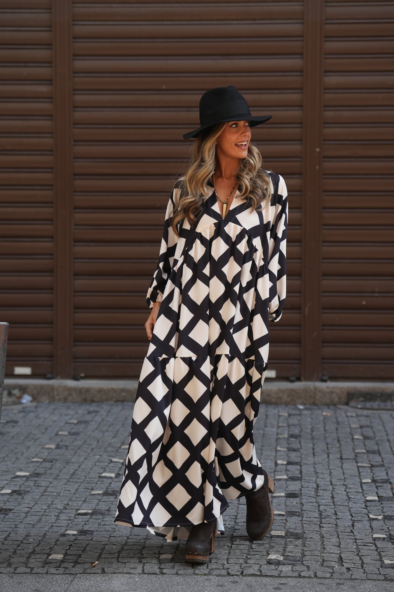 Vestido comprido estampado