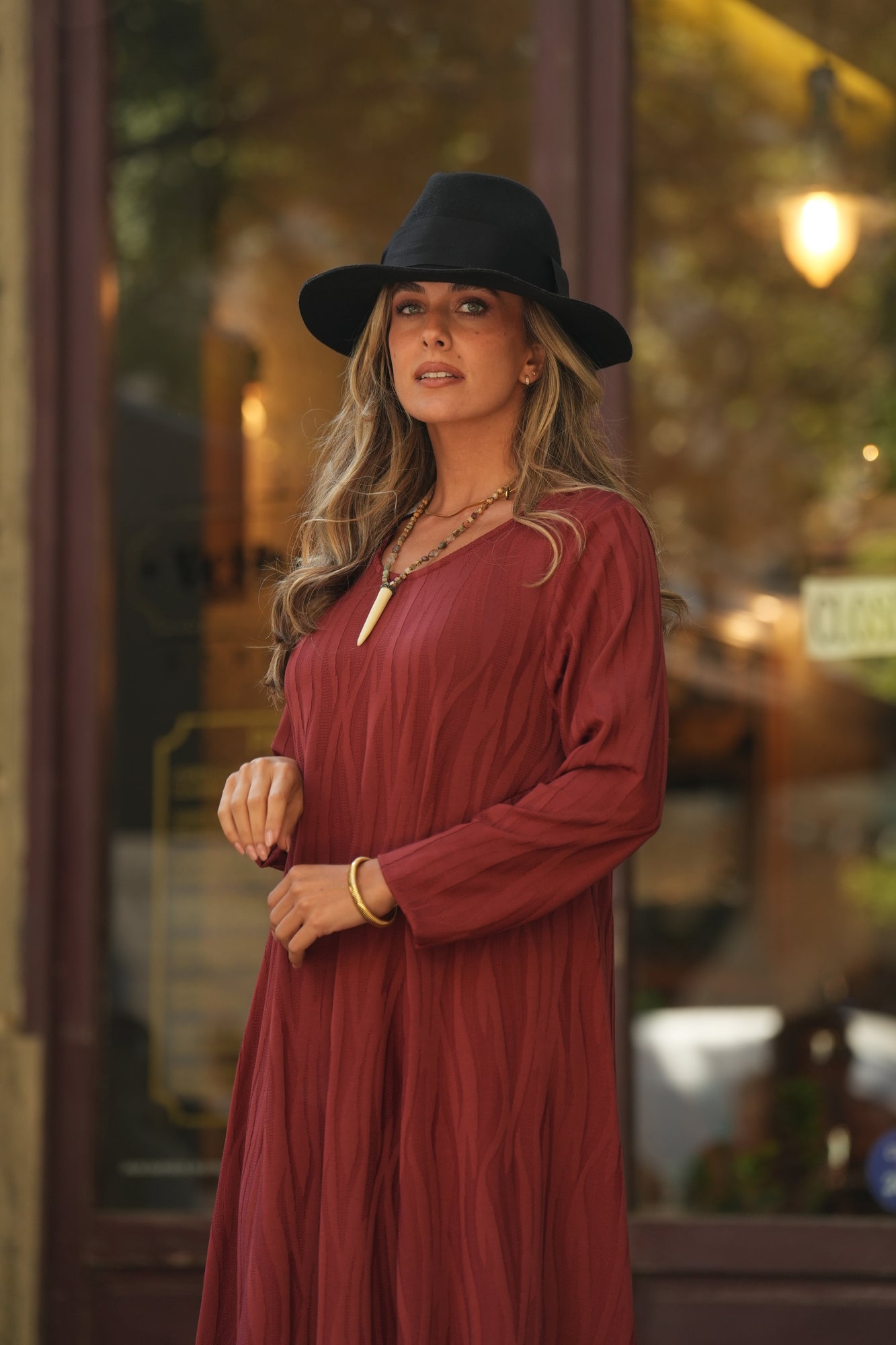 Vestido comprido em malha