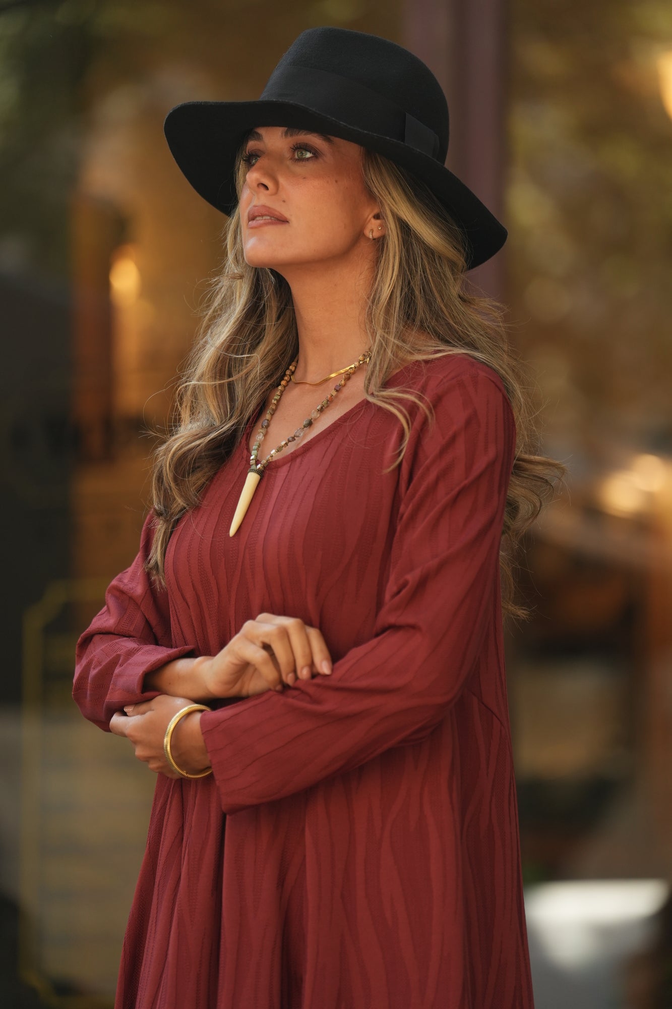 Vestido comprido em malha