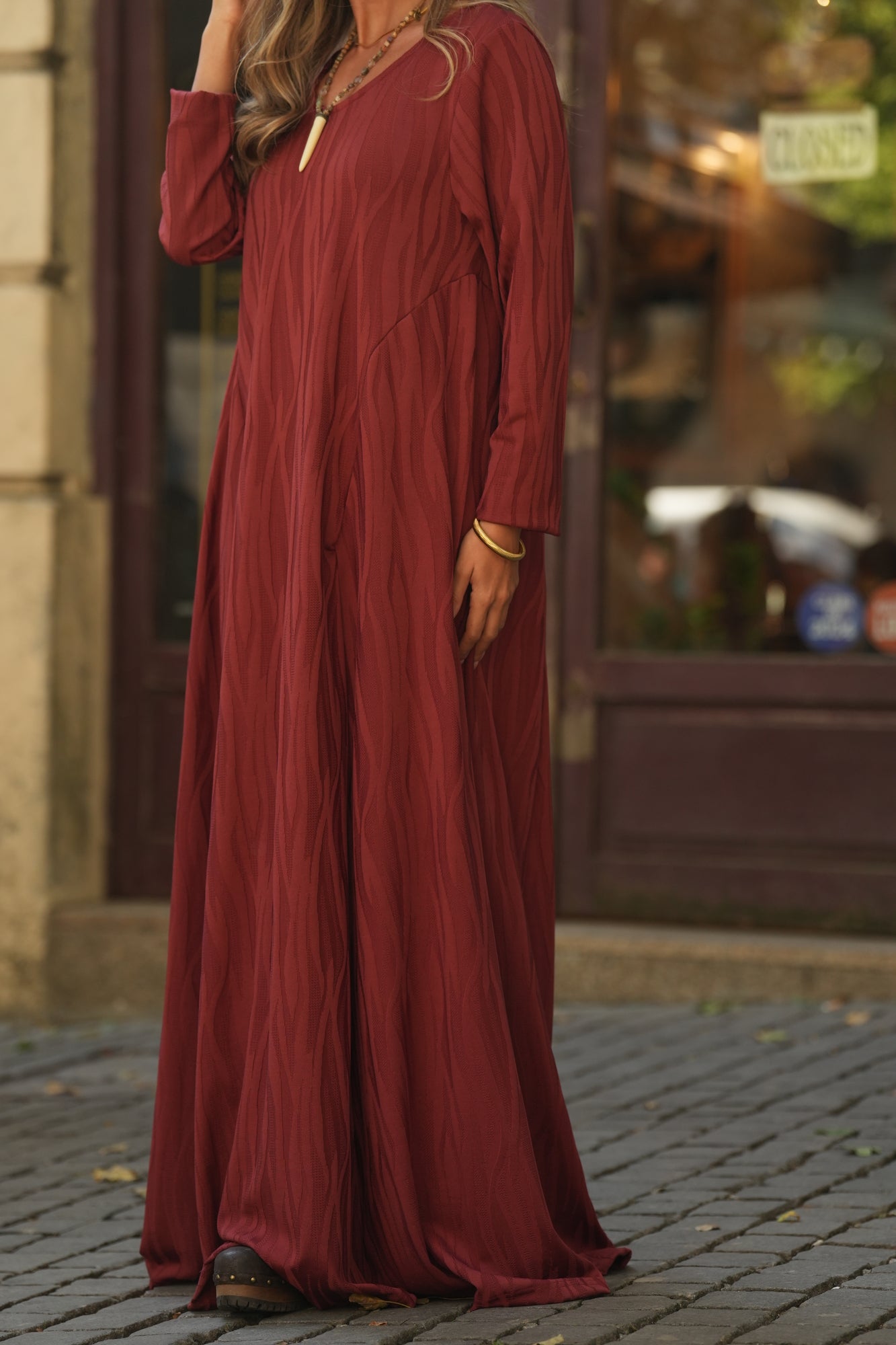 Vestido comprido em malha