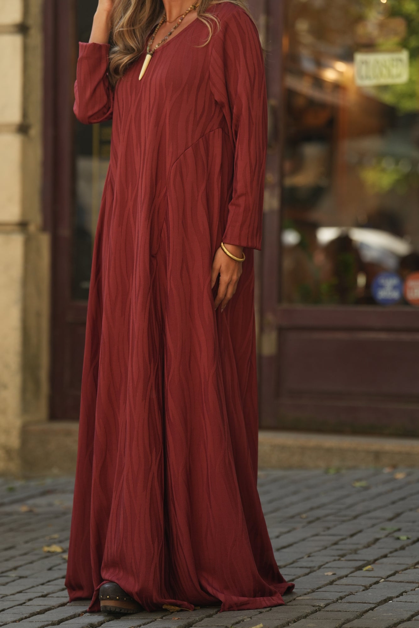 Vestido comprido em malha