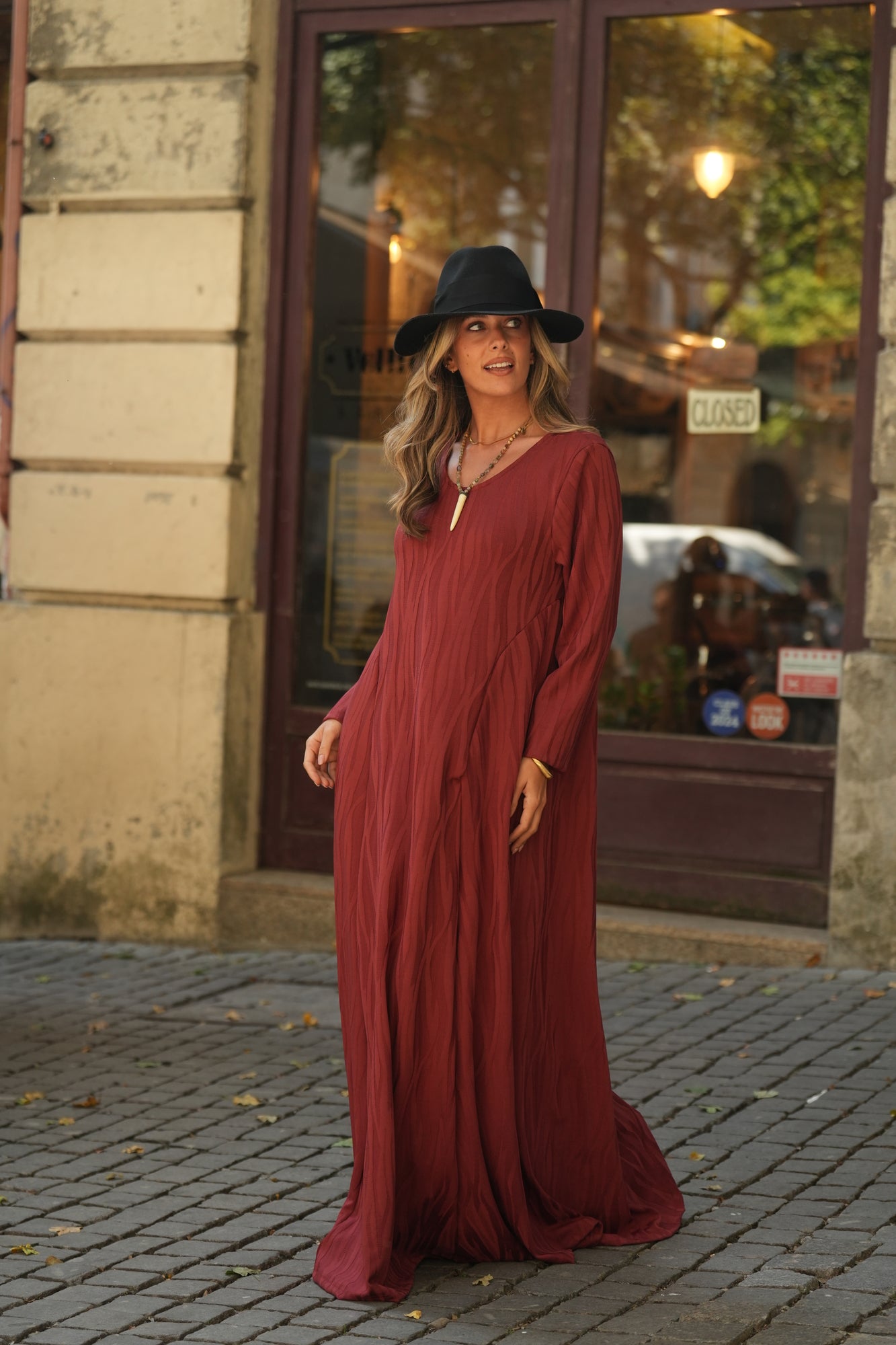 Vestido comprido em malha