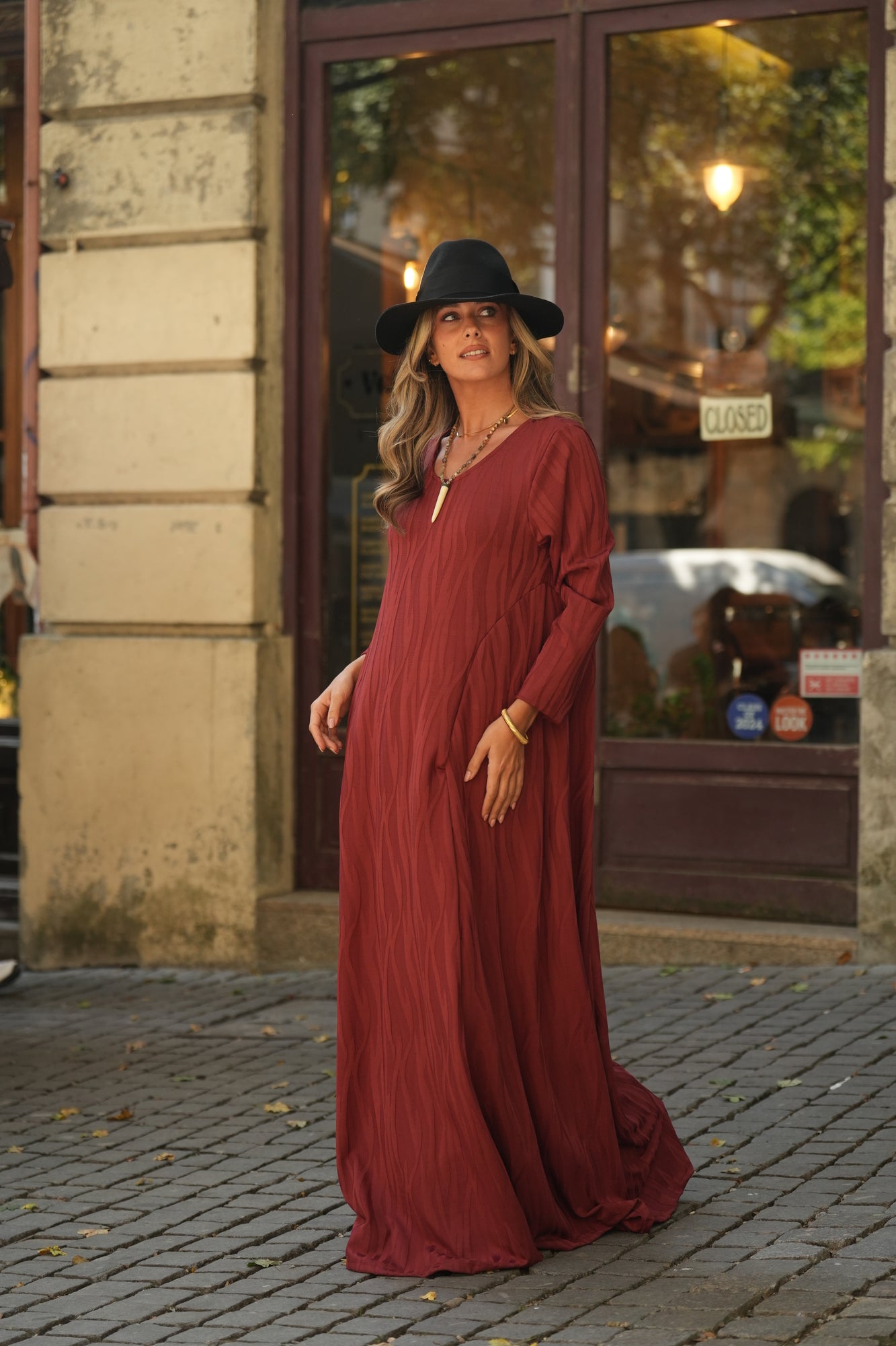 Vestido comprido em malha