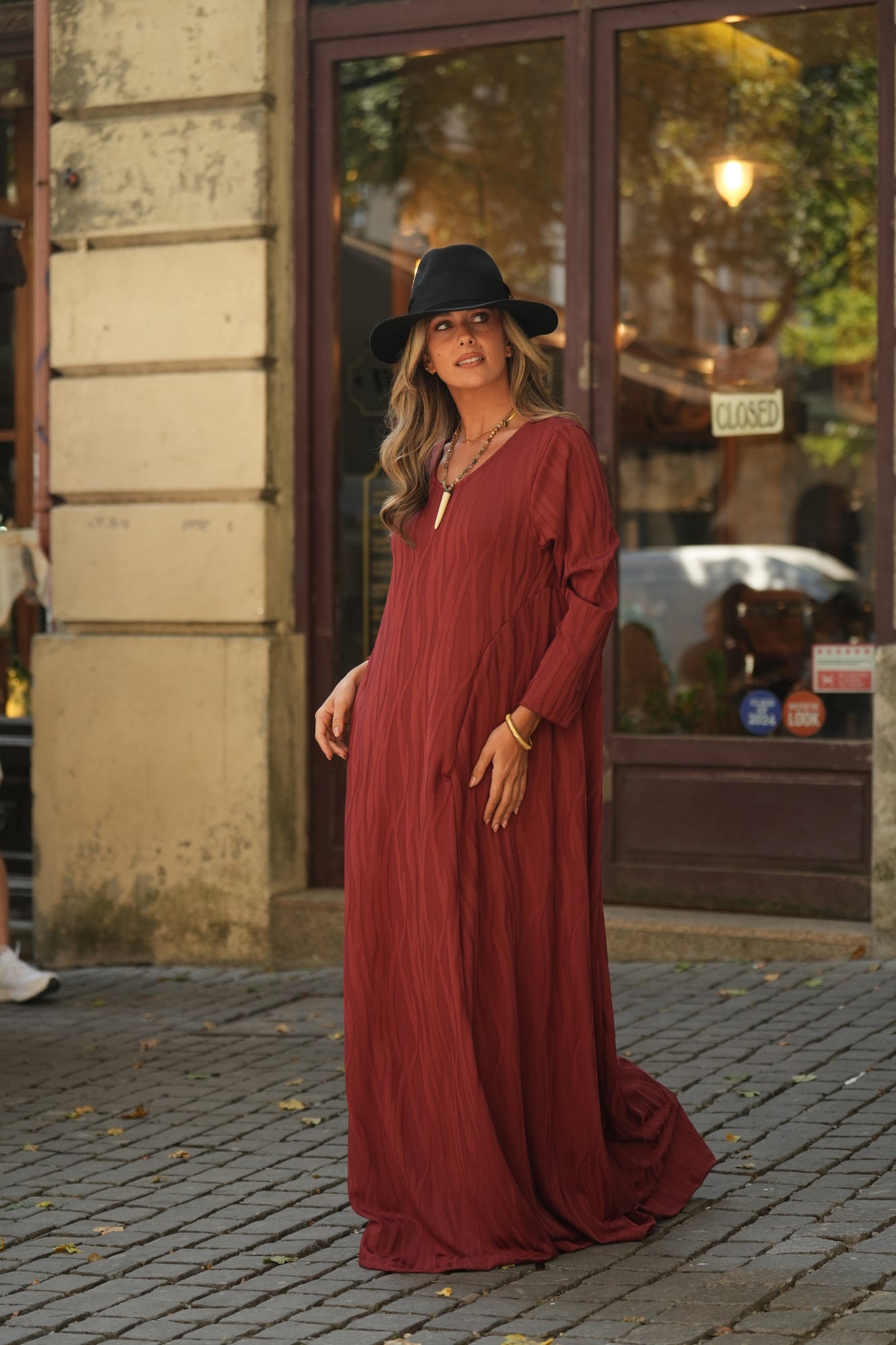 Vestido comprido em malha