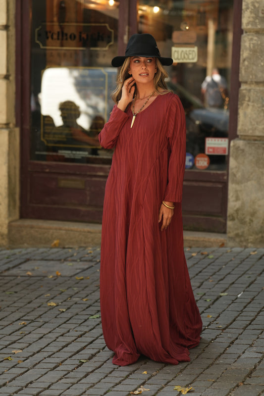 Vestido comprido em malha