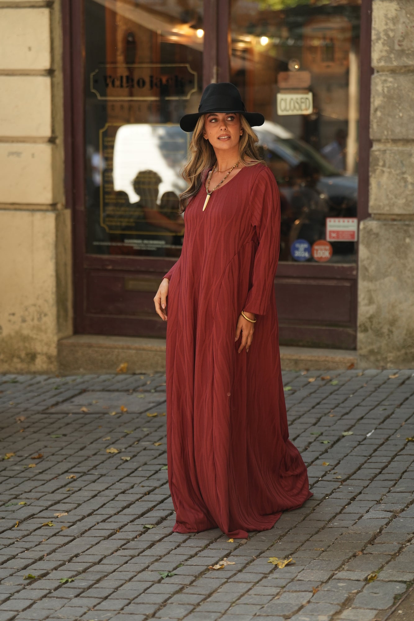 Vestido comprido em malha