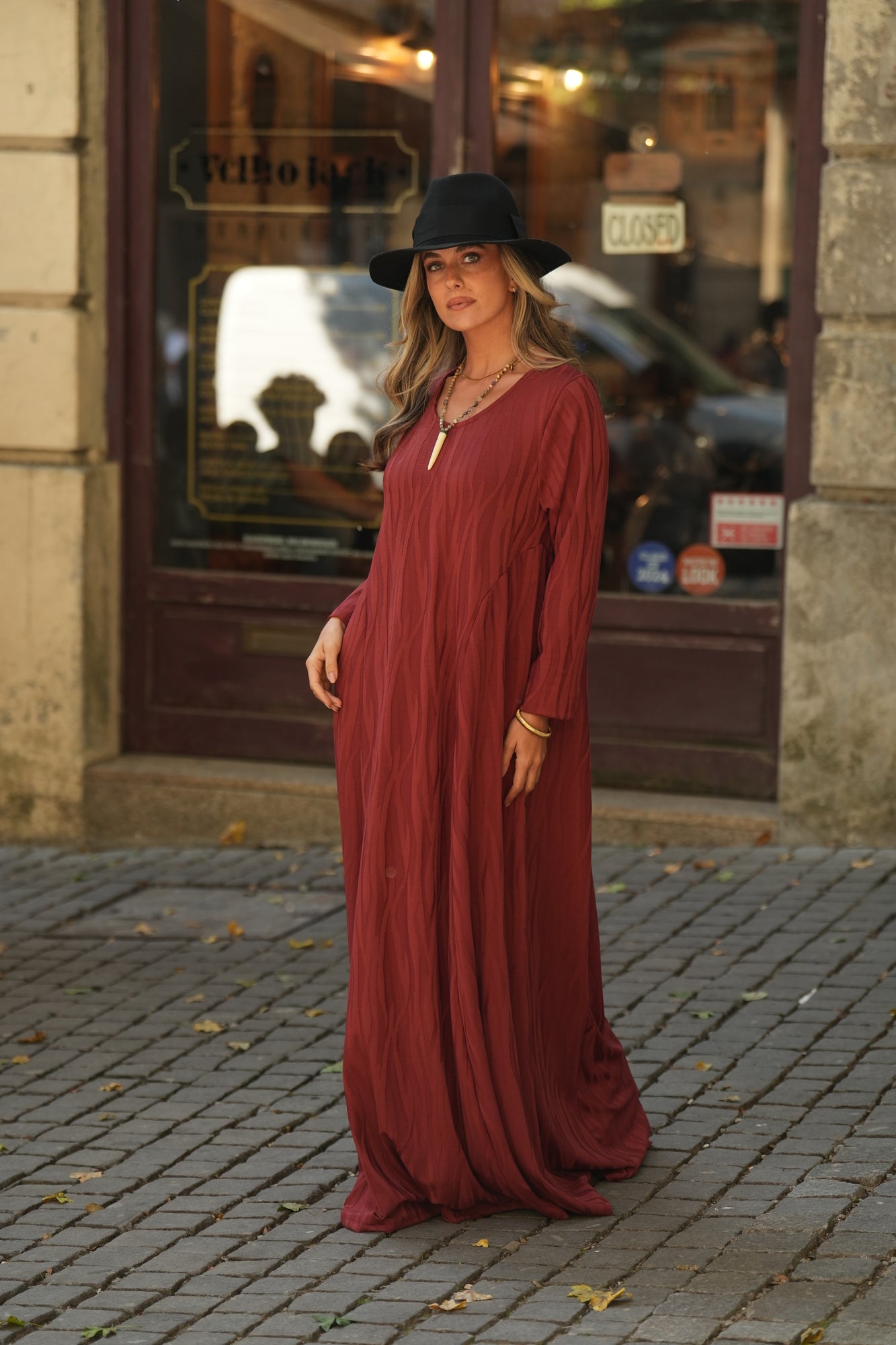 Vestido comprido em malha