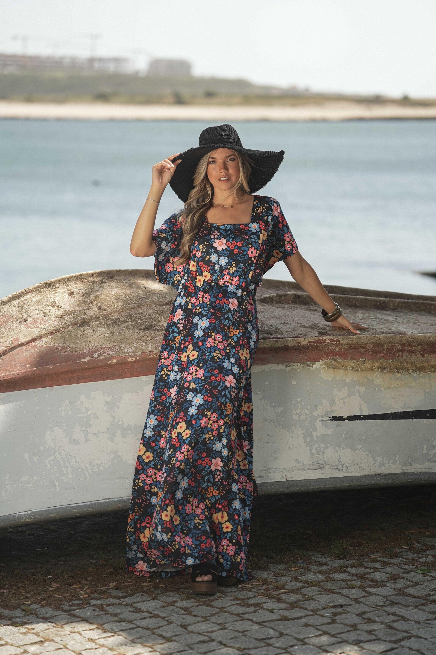 Robe longue imprimée