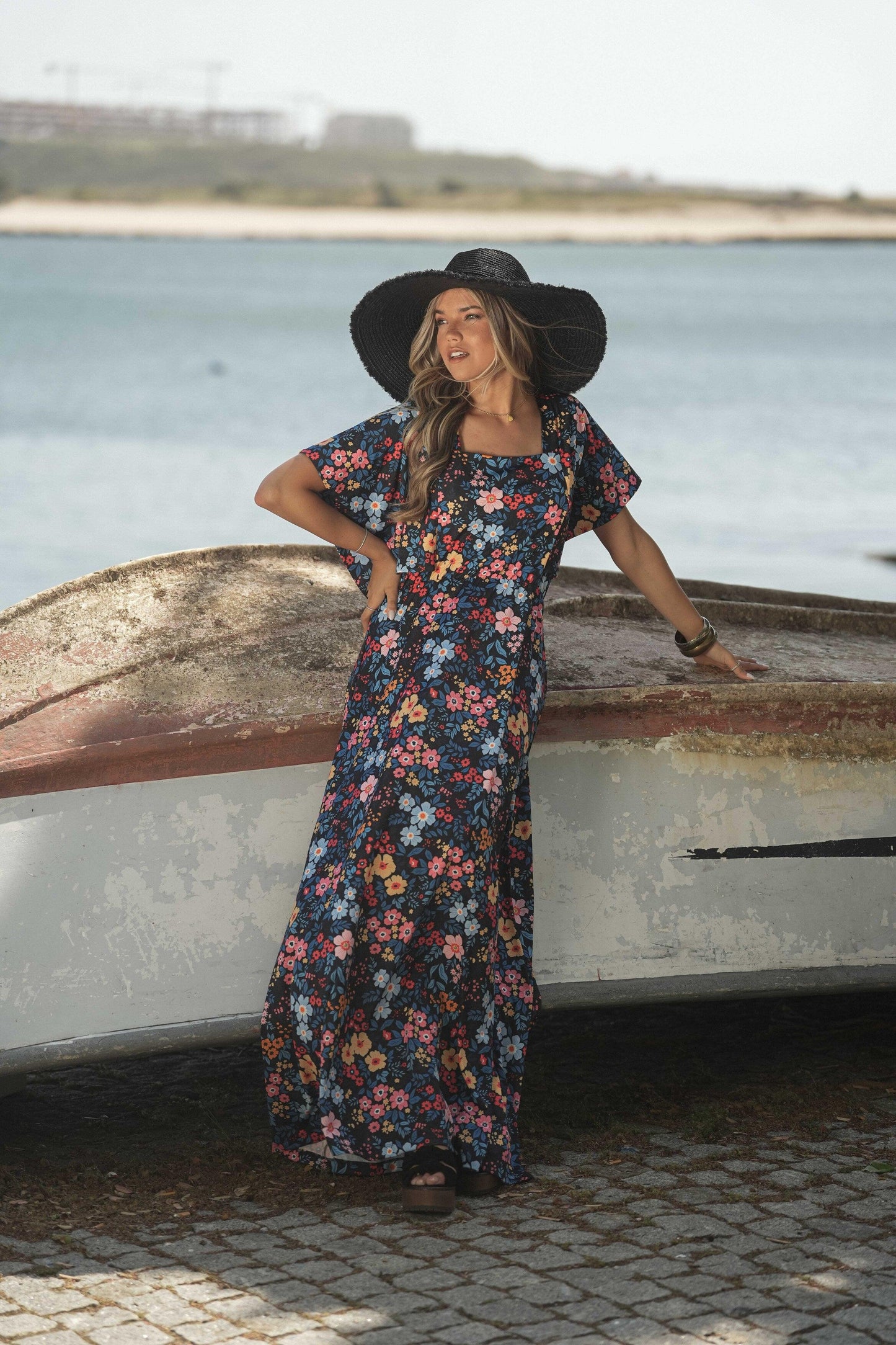 Robe longue imprimée