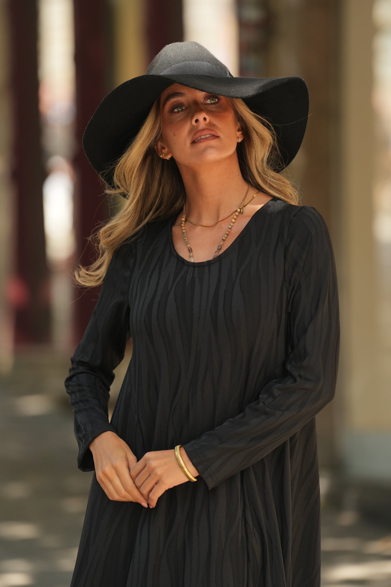 Vestido comprido em malha