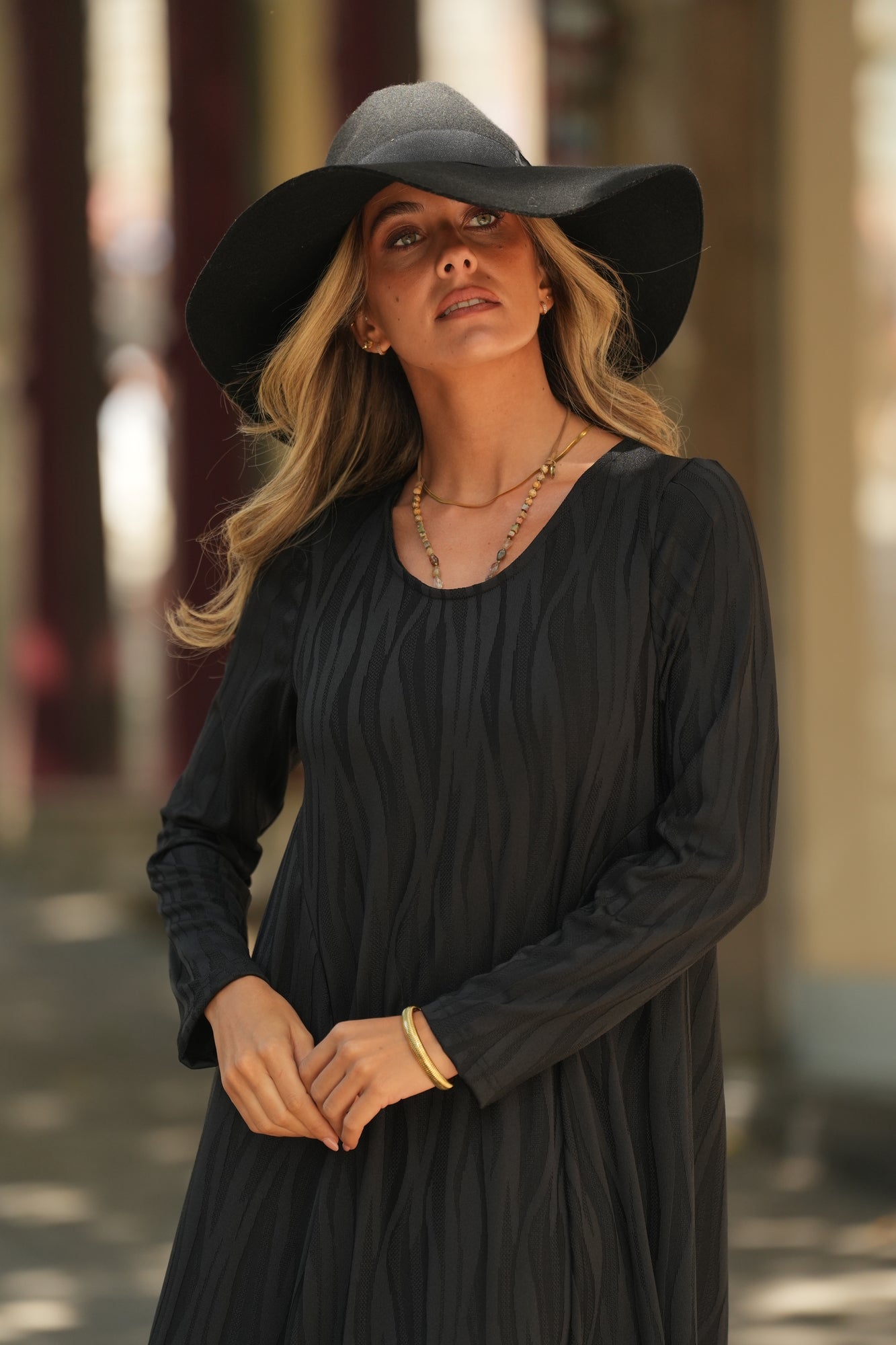 Vestido comprido em malha