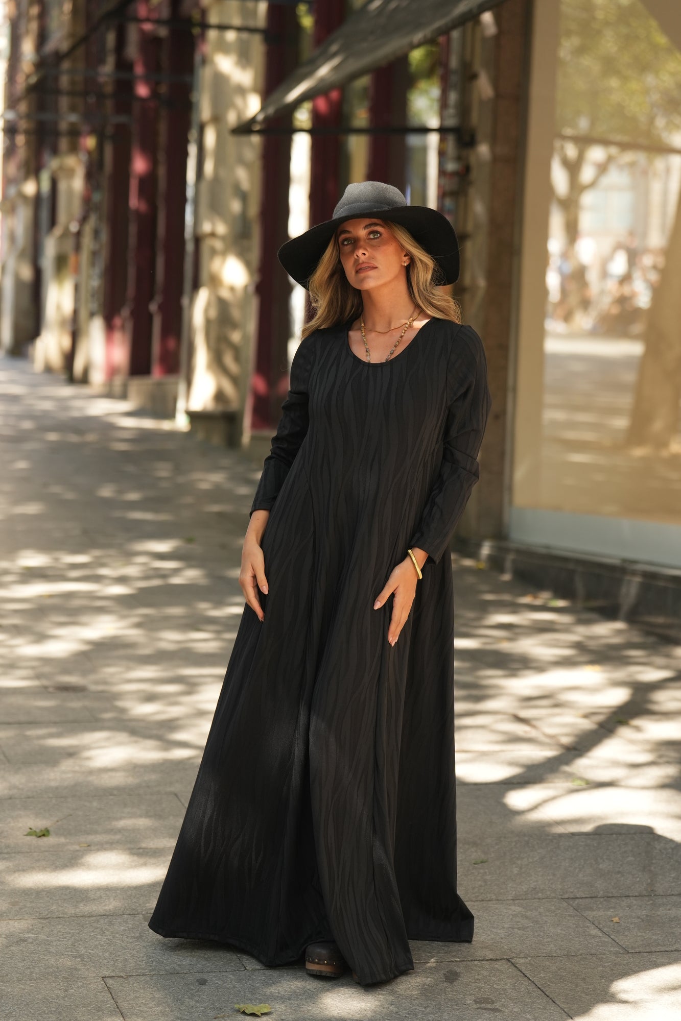 Vestido comprido em malha